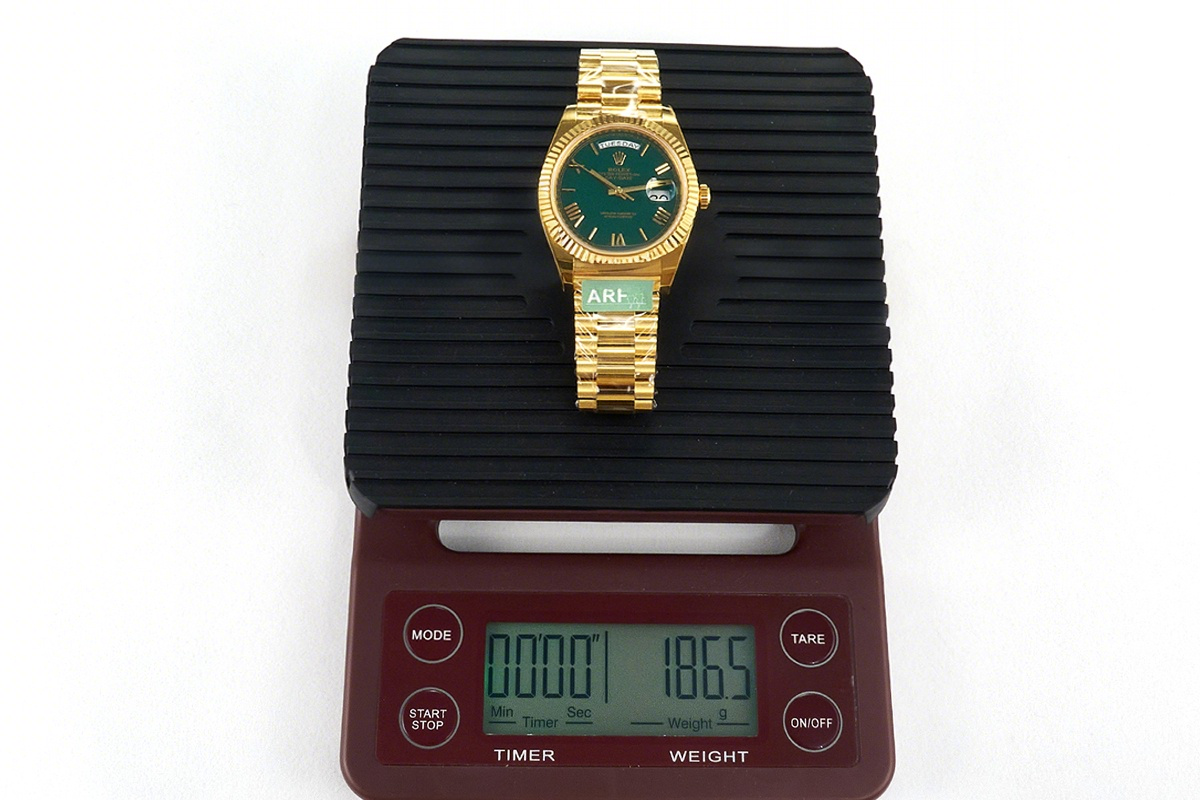 Rolex Daydate 40 228238 Green Dial with Roman Marker in Yellow Gold (Gain Weight)-fasswatch