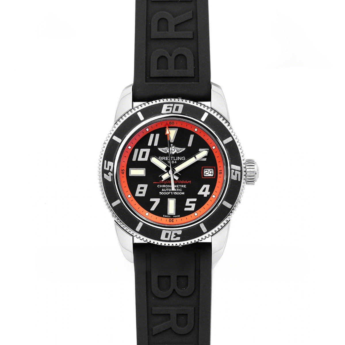 Breitling Superocean II 42 Black/Red Dial in Steel-fasswatch