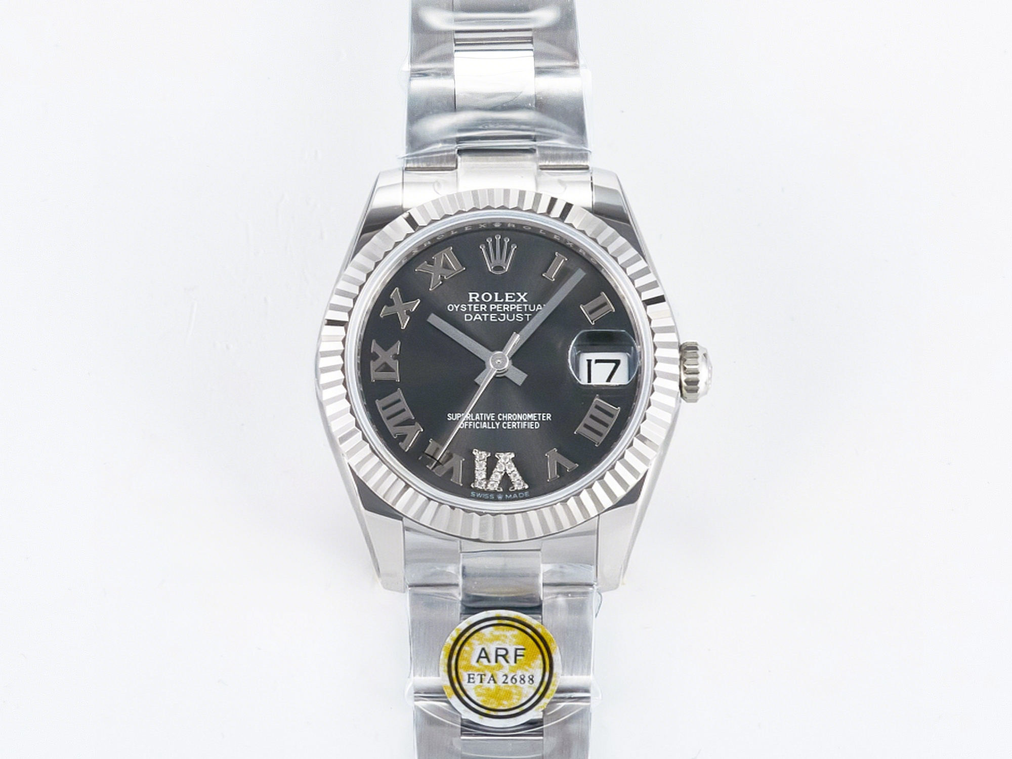 Rolex DateJust 31 278274 ARF 1:1 Best Edition 904L Steel Gray Roman Diamonds Dial on SS Oyster Bracelet ETA 2688-fasswatch