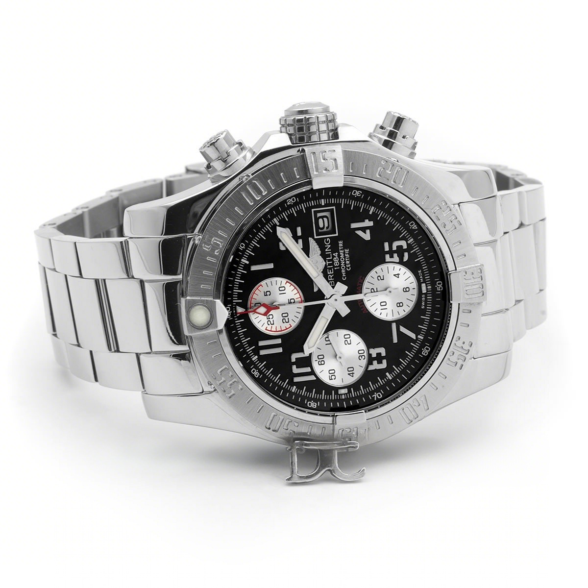Breitling Colt Chronograph 44mm Black Dial in Steel on Steel Bracelet-fasswatch