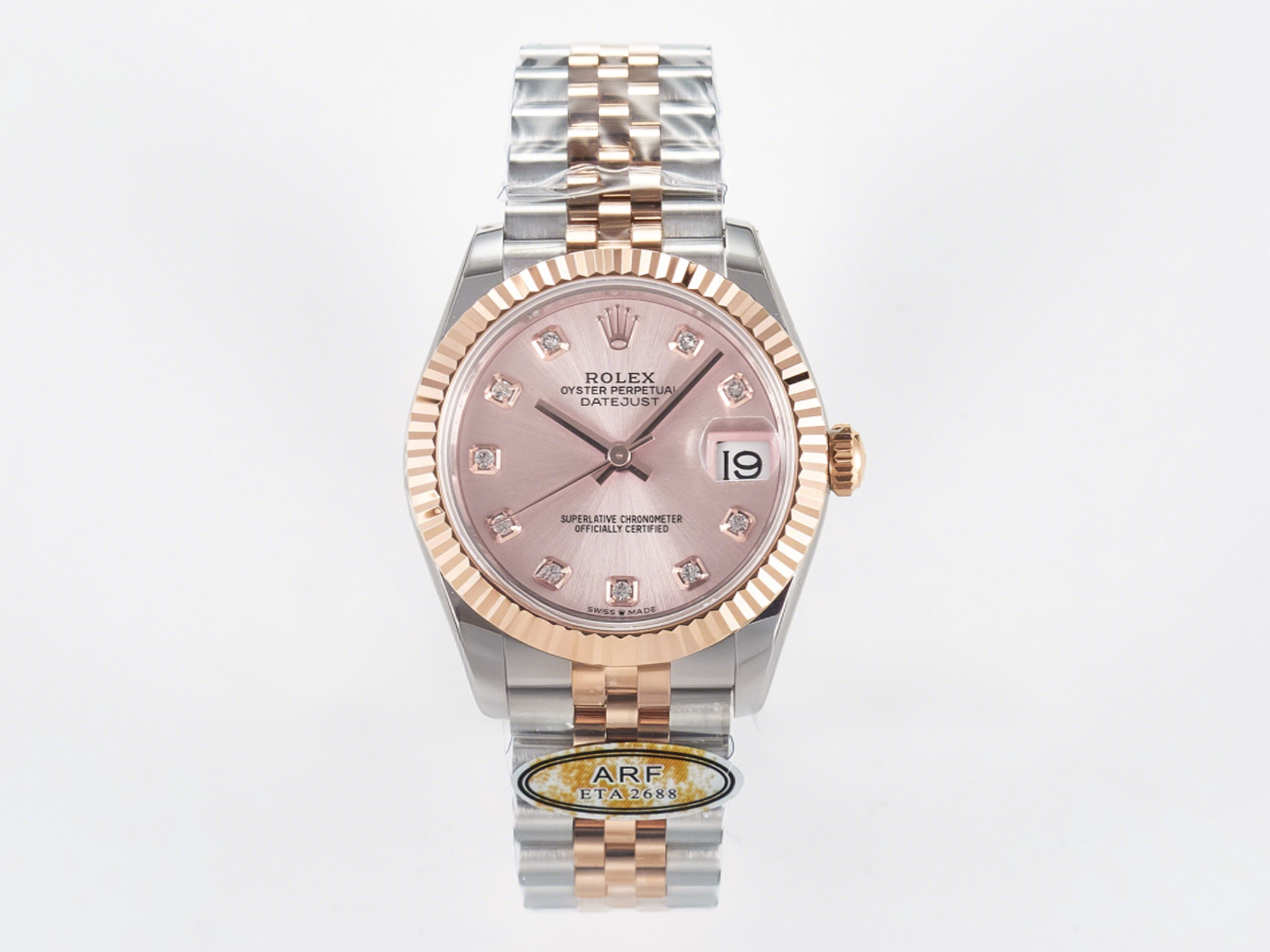 Rolex DateJust 31 278271 ARF 1:1 Best Edition 904L Steel RG Diamonds Dial on SS/RG Jubilee Bracelet ETA 2688-fasswatch