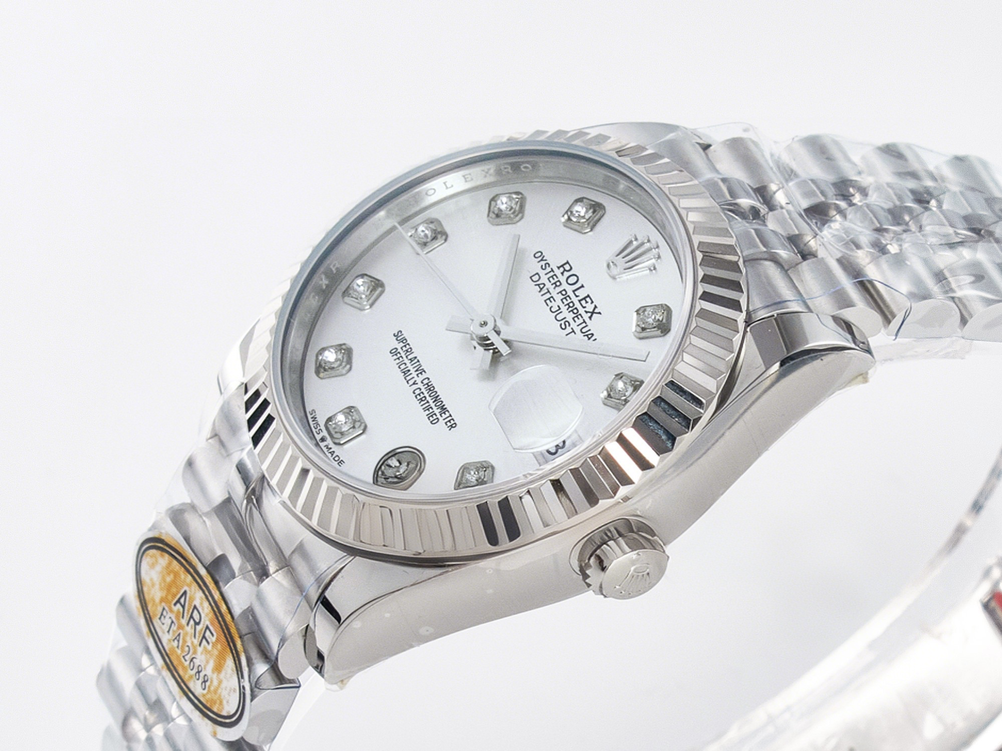 Rolex DateJust 31 278274 ARF 1:1 Best Edition 904L Steel Silver Diamonds Dial on SS Jubilee Bracelet ETA 2688-fasswatch