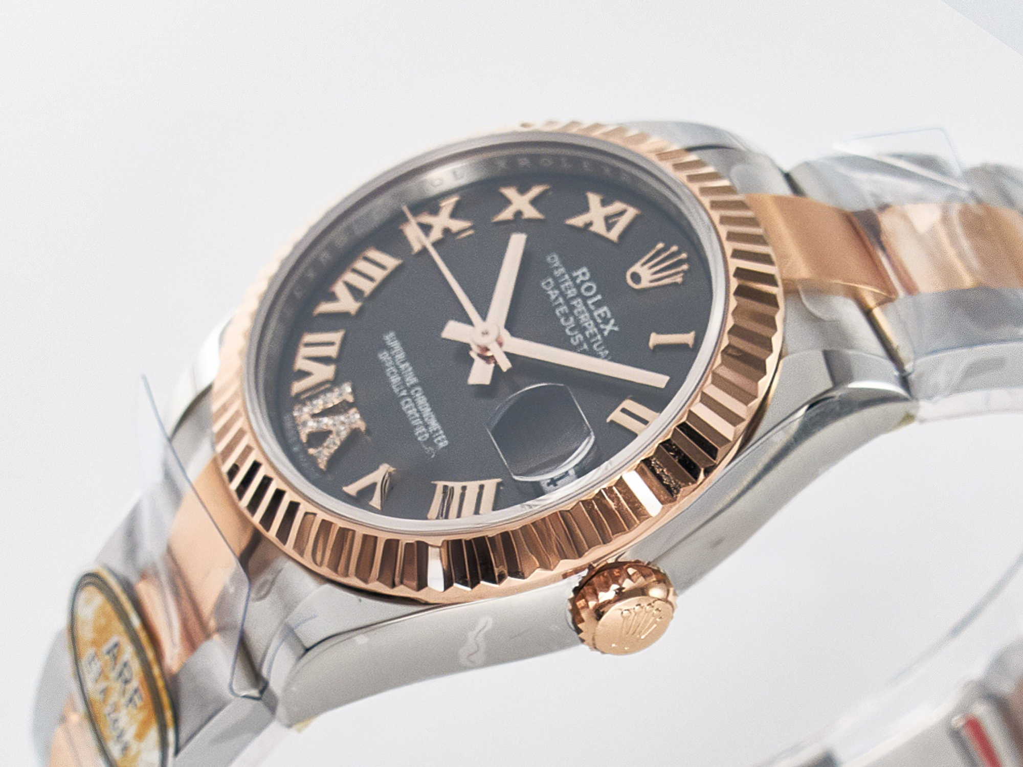 Rolex DateJust 31 278271 ARF 1:1 Best Edition 904L Steel Gray Roman Diamonds Dial on SS/RG Oyster Bracelet ETA 2688-fasswatch