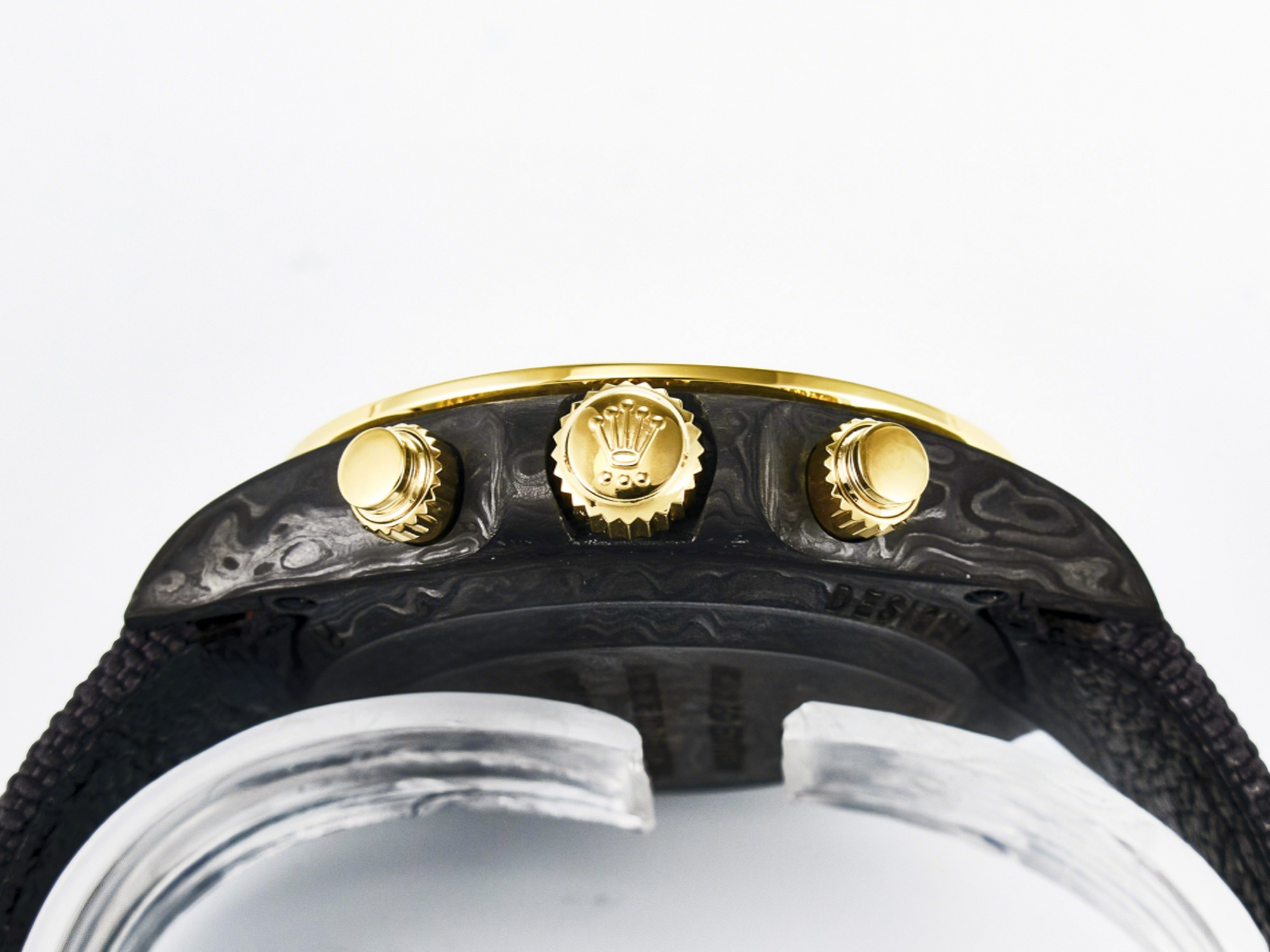 Rolex Daytona DIW Carbon Case DIWF Edition Carbon/Cream Dial on Black Nylon Strap A7750-fasswatch