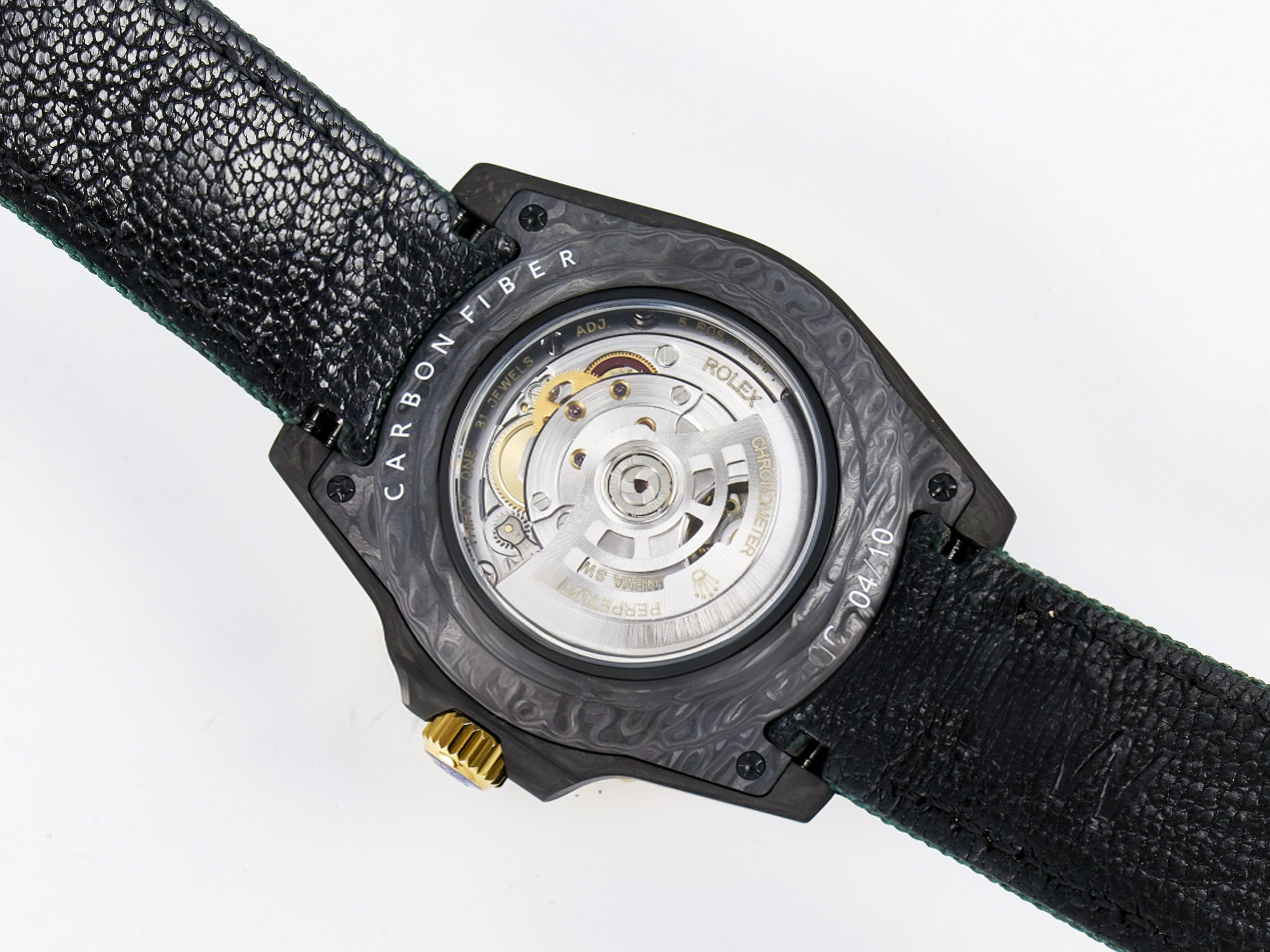 Rolex GMT Carbon DIWF Best Edition Yellow Dial on Green Nylon Strap SA3285 CHS V2-fasswatch