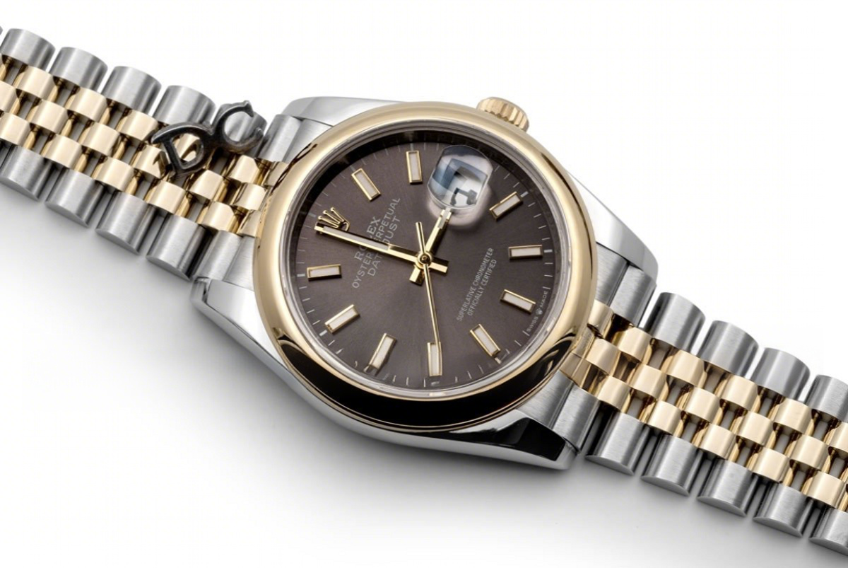 Rolex Datejust 36 126201 Dark Rhodium Dial in Yellow Gold and Steel with Stick Markers-fasswatch