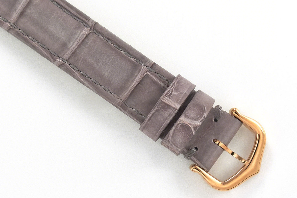 Cartier Ronde Must De Cartier 29mm White Dial in Rose Gold on Grey Leather Strap-fasswatch