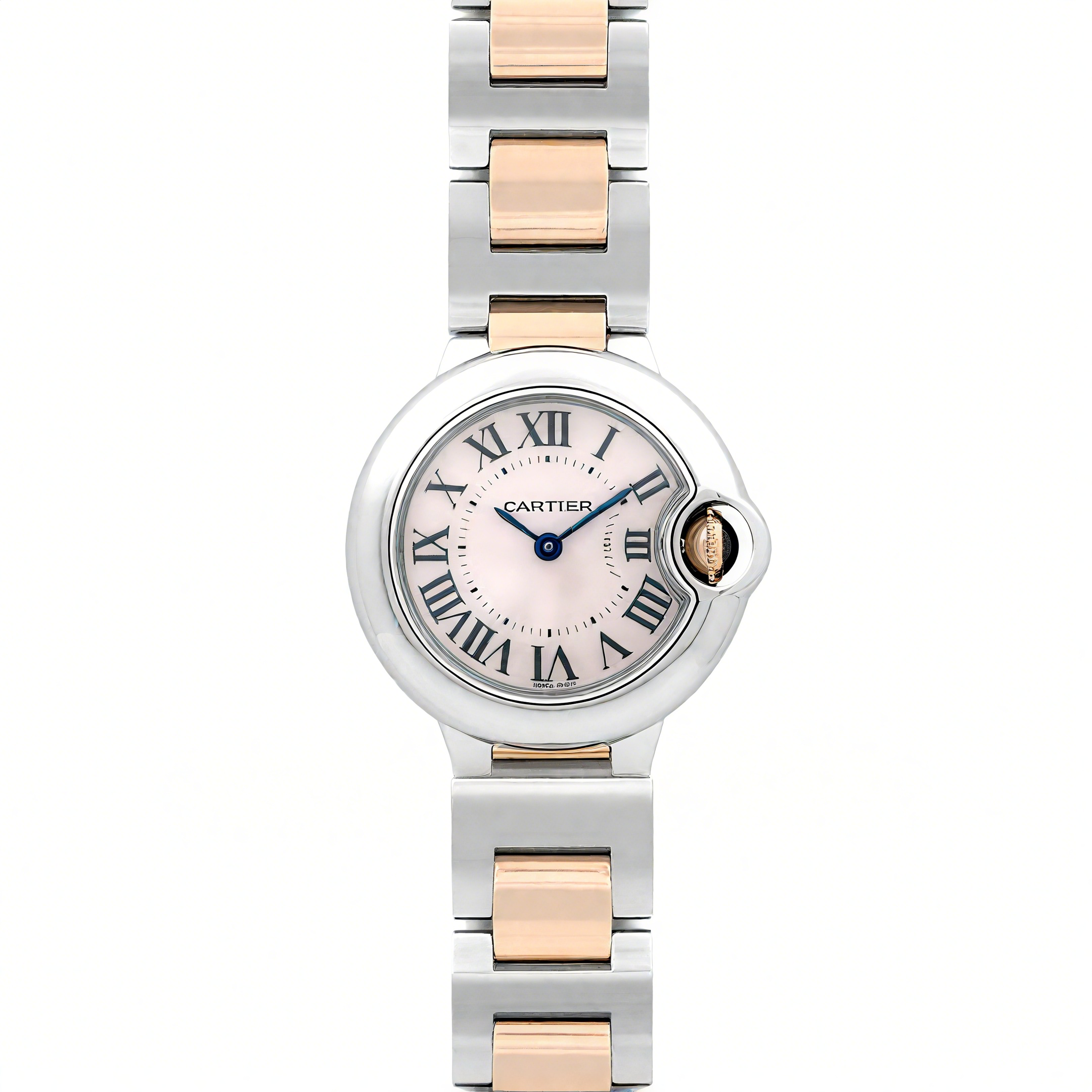 Cartier Ballon Bleu de Cartier 28mm Mother of Pearl Dial in Steel and Gold-fasswatch