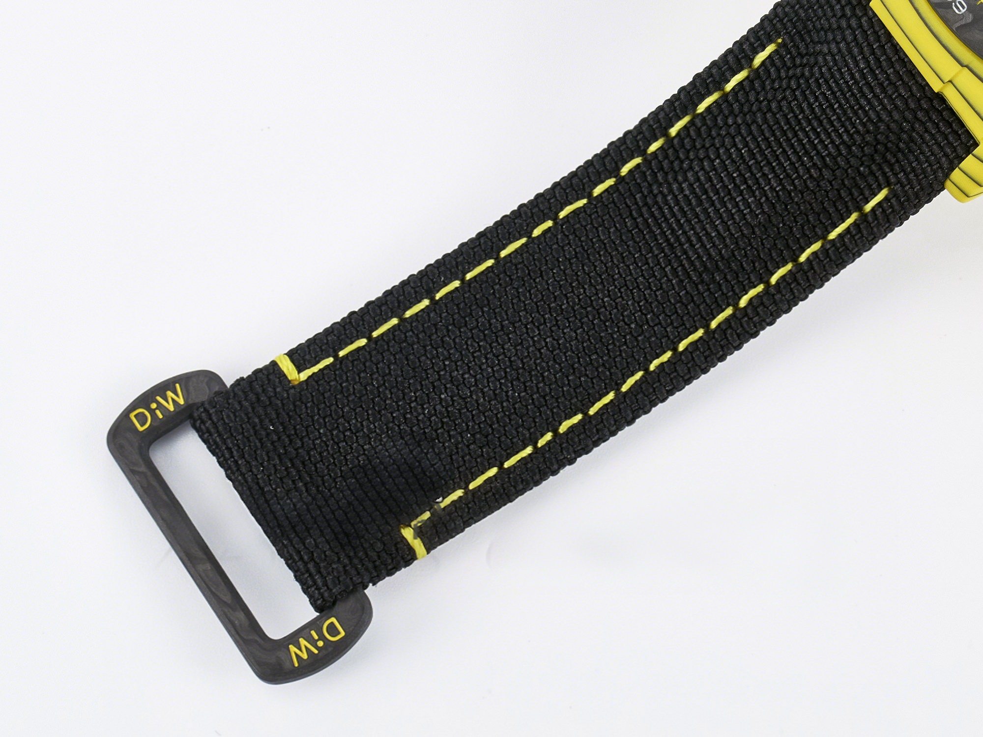 Rolex Daytona DIW Yellow Carbon Case DIWF Edition Black/White Dial on Black Nylon Strap A7750-fasswatch