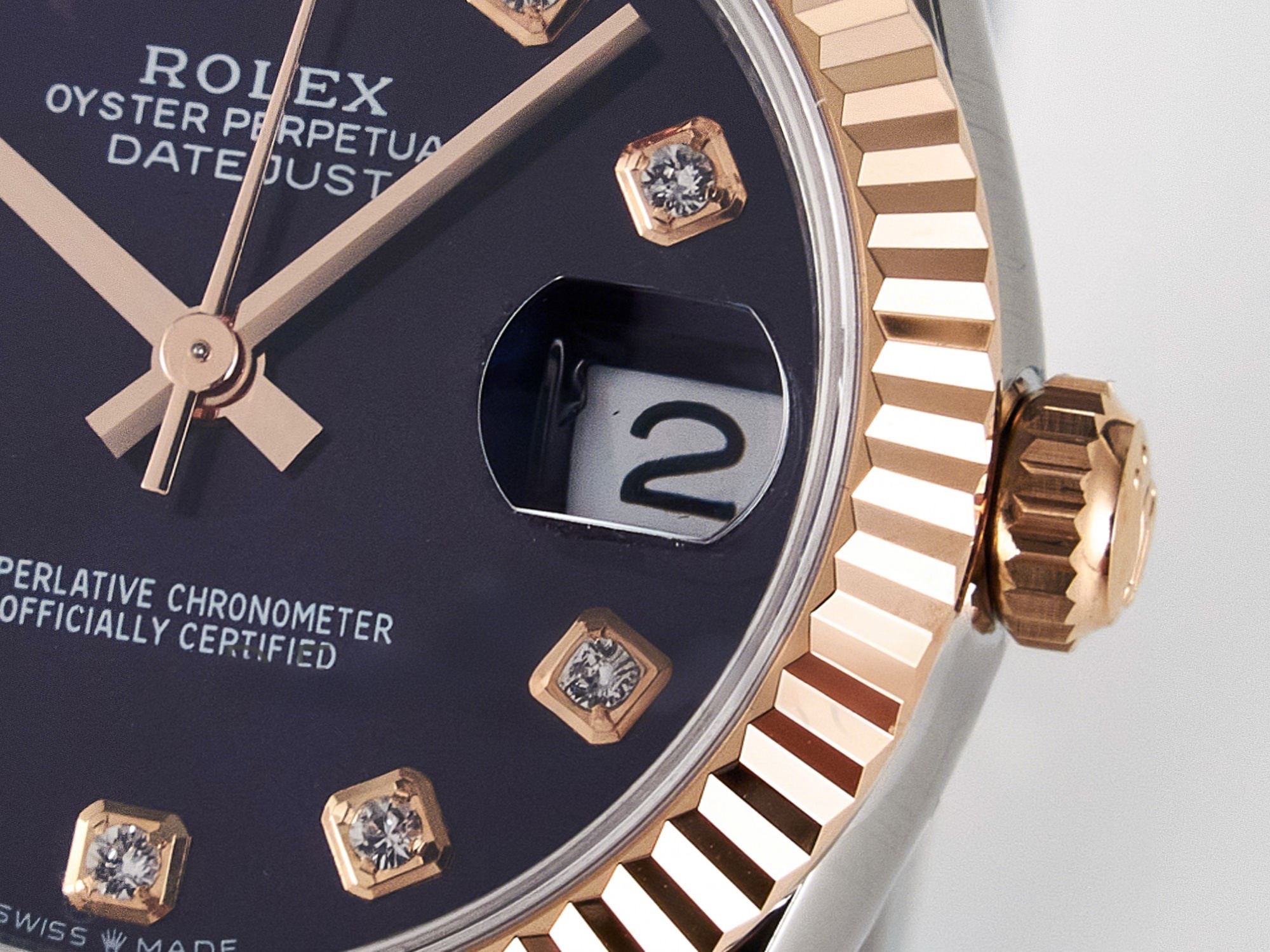 Rolex DateJust 31 278271 ARF 1:1 Best Edition 904L Steel Purple Diamonds Dial on SS/RG Oyster Bracelet ETA 2688-fasswatch