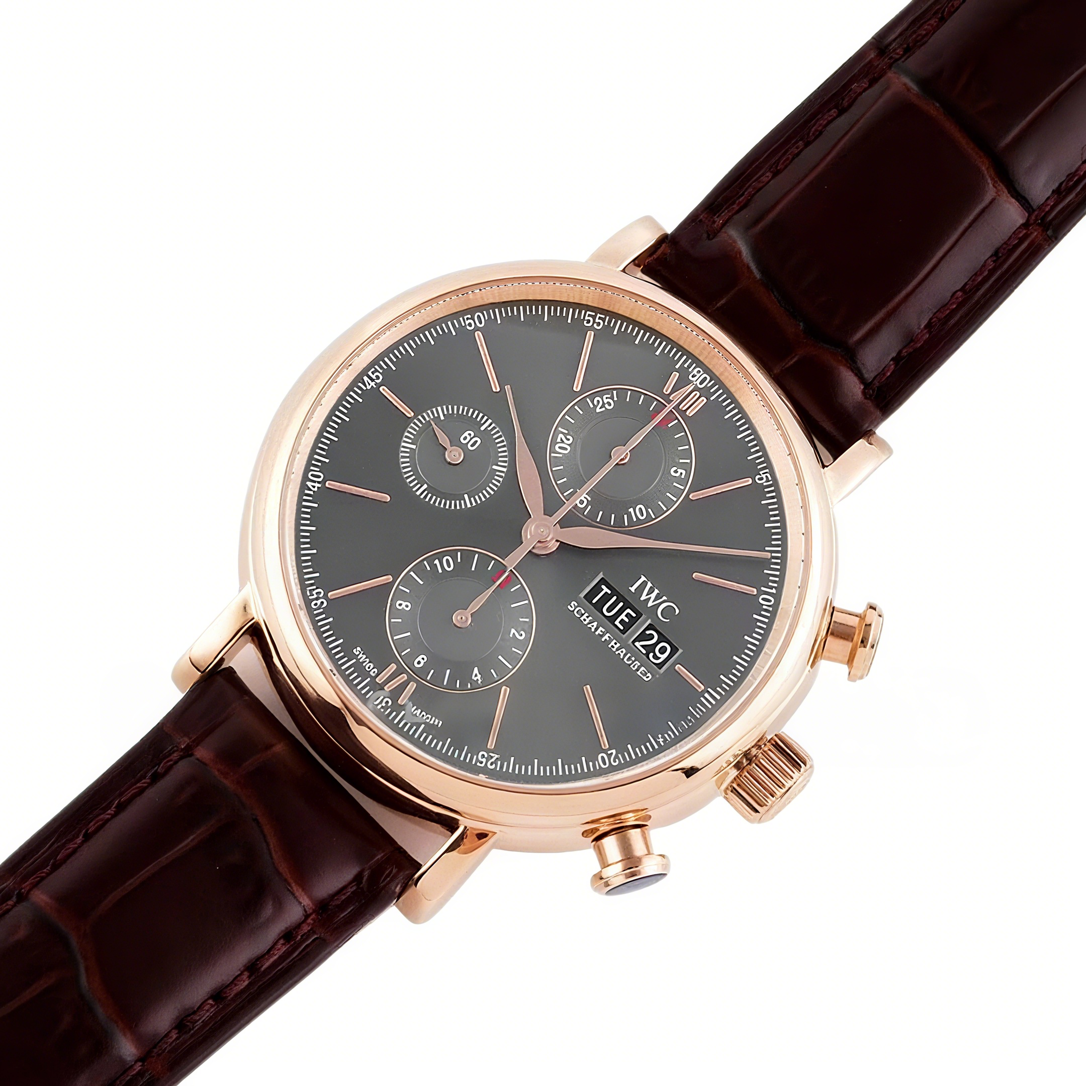 IWC Portofino Chronograph IW391021 Grey Dial in Rose Gold-fasswatch