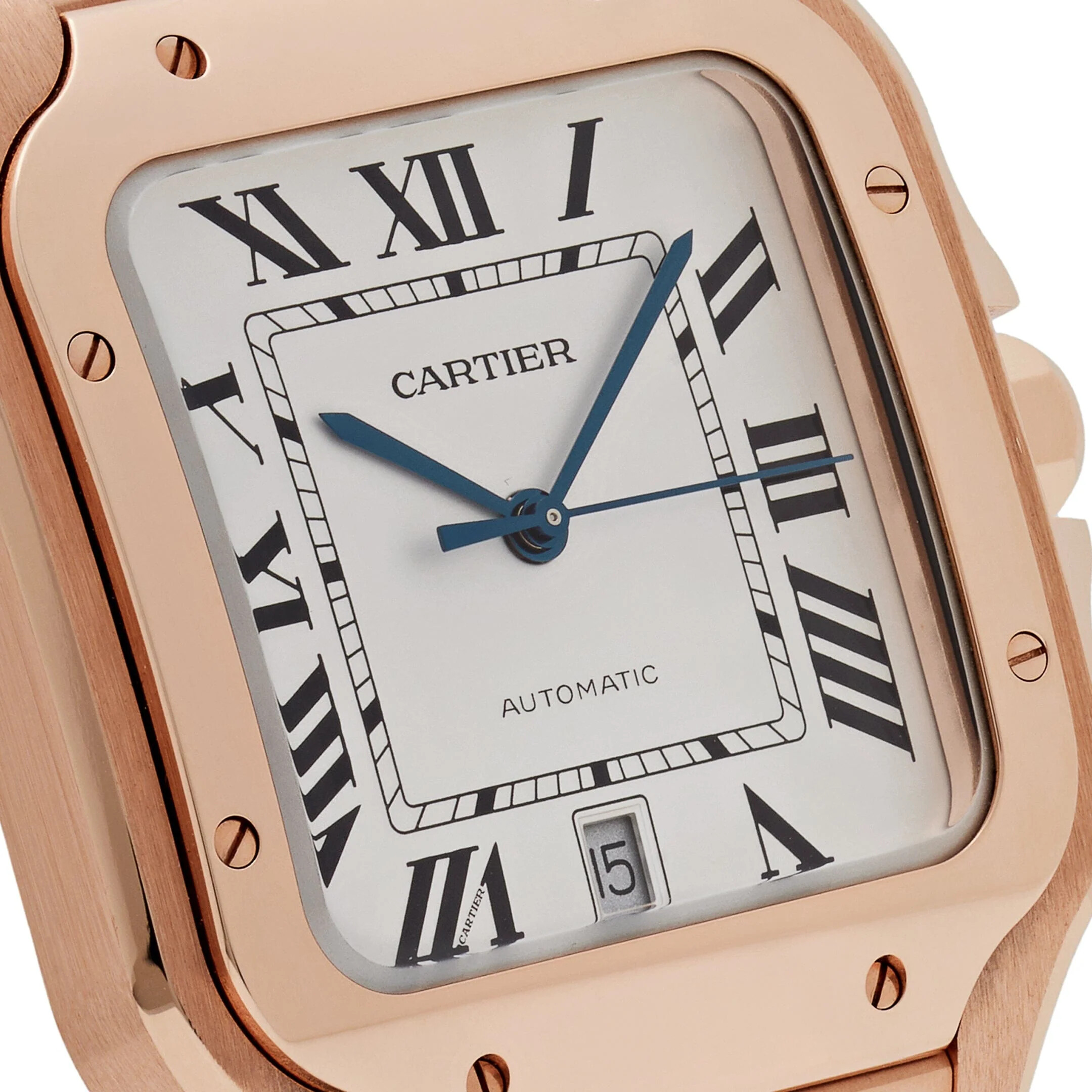 Cartier - r Santos De Cartier Large Silver Dial Rose Gold WGSA0018-fasswatch