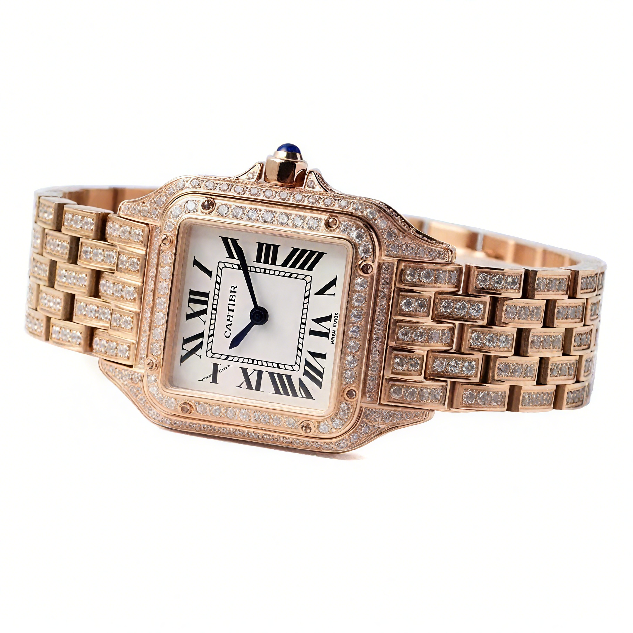 Cartier Panthère De Cartier 28mm White Dial in Pink Gold with Diamonds-fasswatch