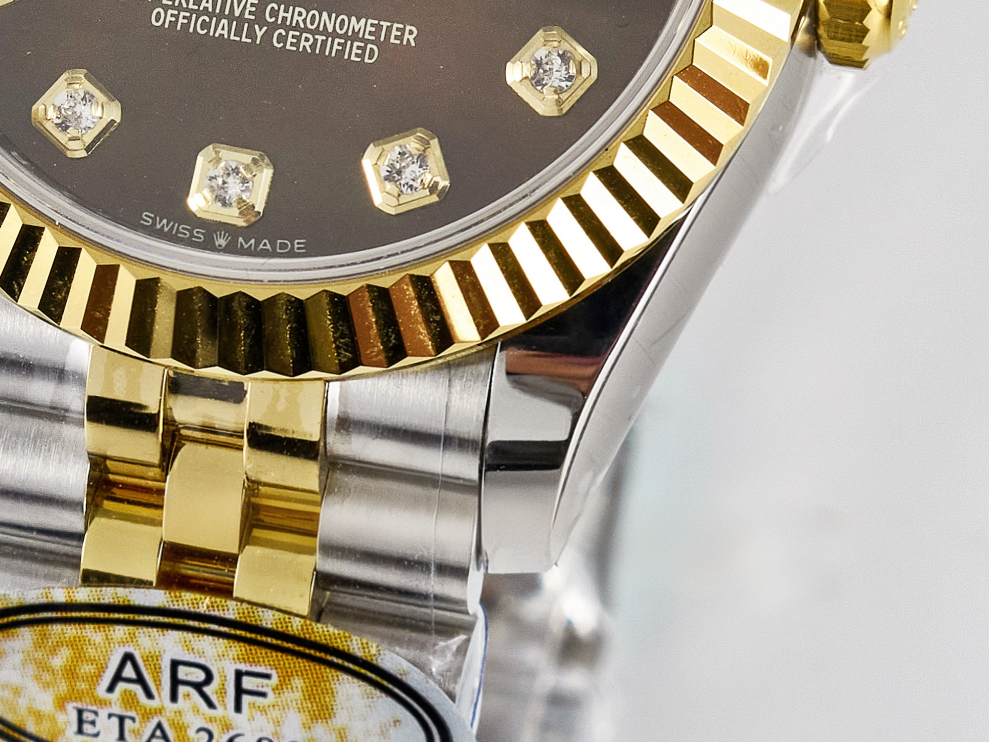 Rolex DateJust 31 278273 ARF 1:1 Best Edition 904L Steel Brown Diamonds Dial on SS/YG Jubilee Bracelet ETA 2688-fasswatch