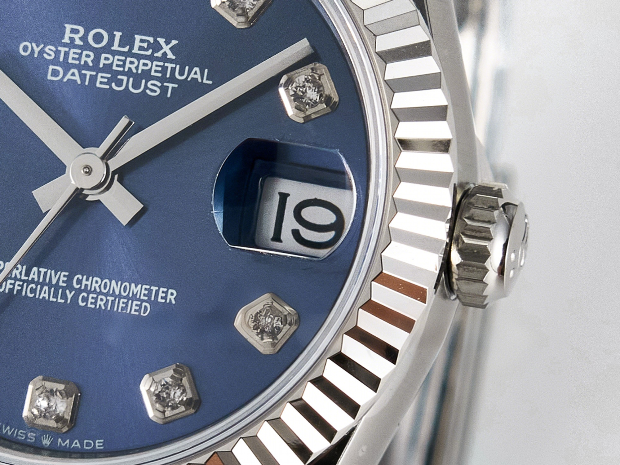 Rolex DateJust 31 278274 ARF 1:1 Best Edition 904L Steel Blue Diamonds Dial on SS Oyster Bracelet ETA 2688-fasswatch