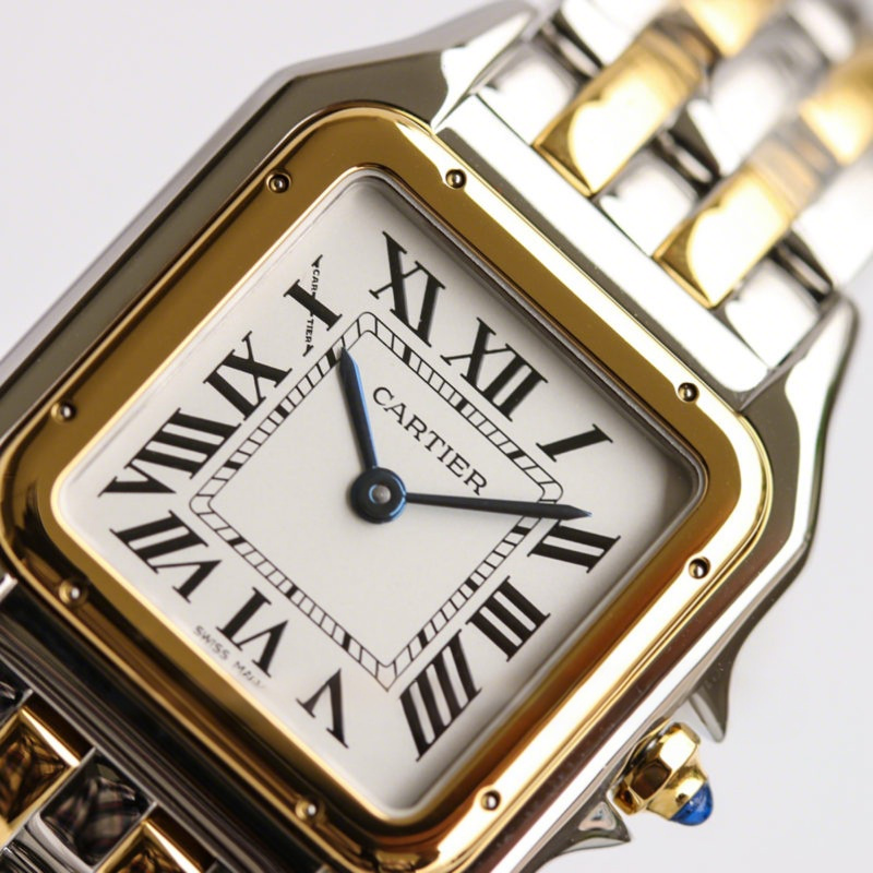 Cartier Panthère De Cartier 27mm White Dial in Steel/Yellow Gold-fasswatch