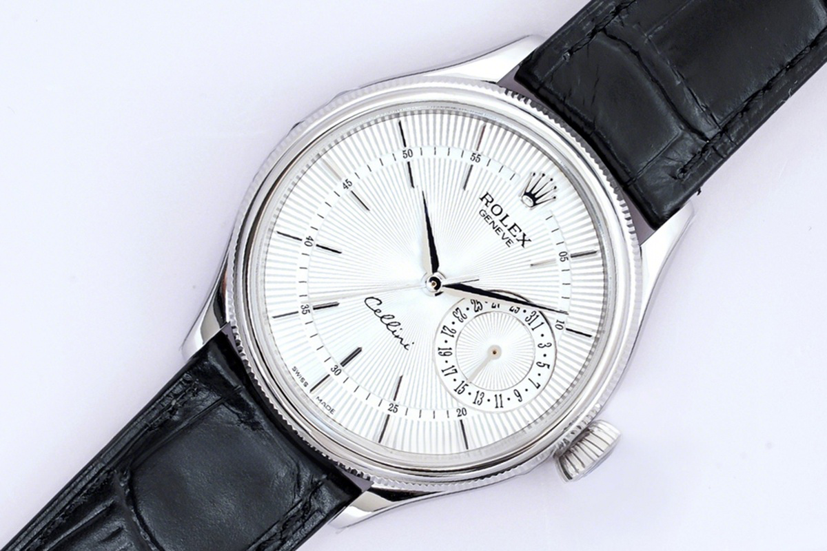 Rolex Cellini Date 50519 White Dial in White Gold-fasswatch
