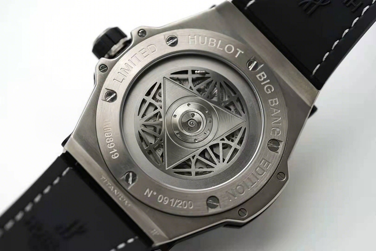 Hublot Big Bang Unico Sang Bleu in Titanium on Black Leather Strap-fasswatch