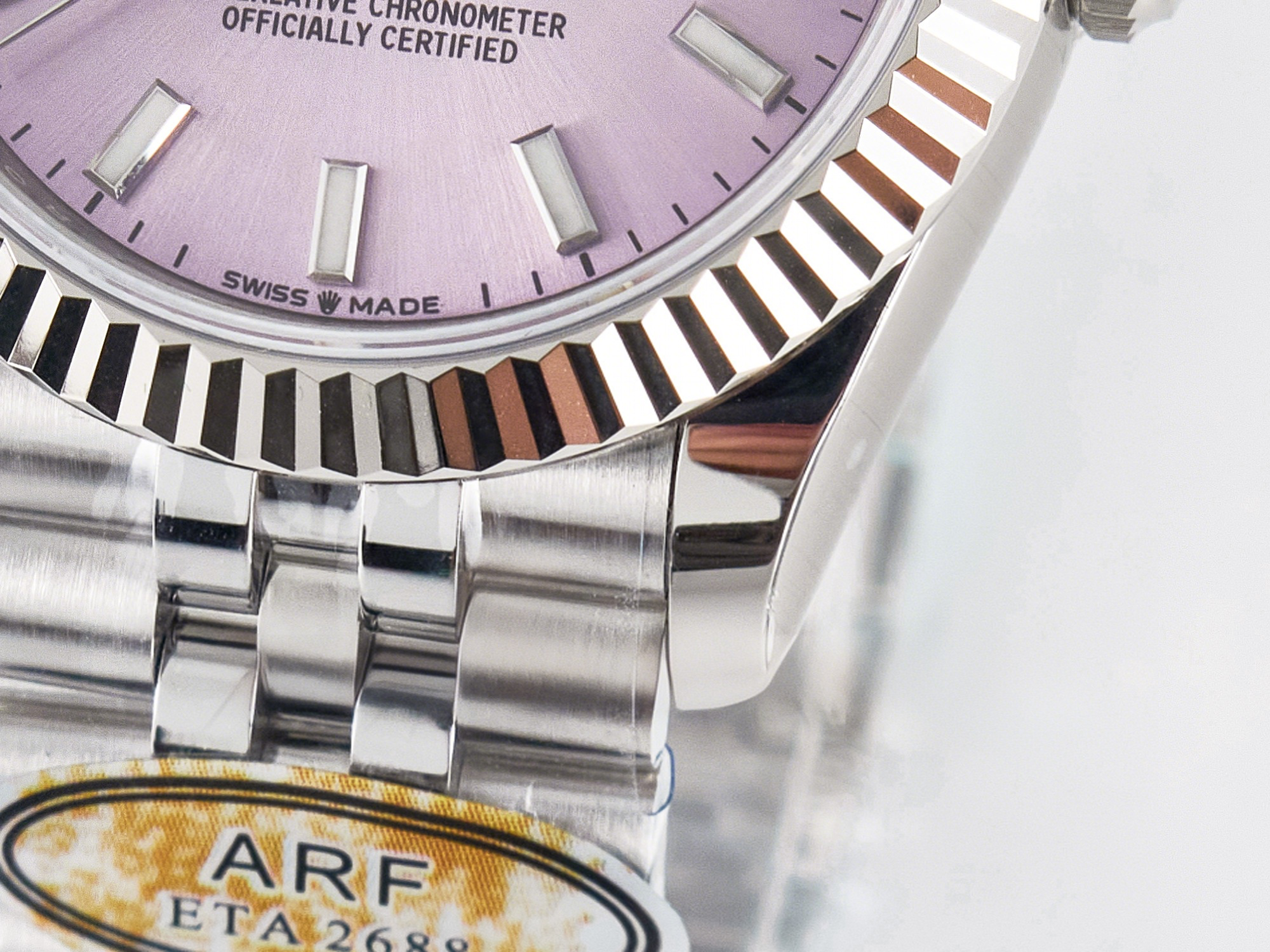 Rolex DateJust 31 278274 ARF 1:1 Best Edition 904L Steel Pink Dial Stick Marker on SS Jubilee Bracelet ETA 2688-fasswatch