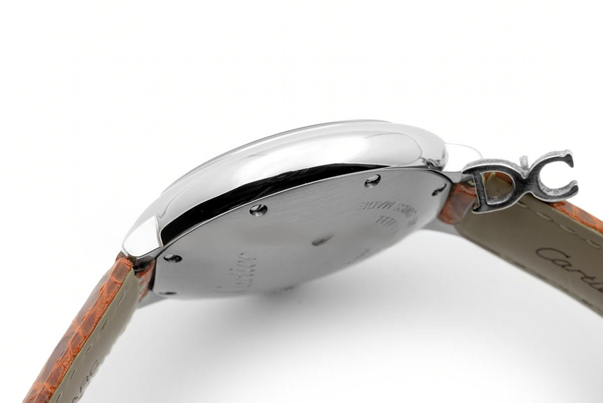 Cartier Ballon Bleu de Cartier 36mm White Dial in Steel on Orange Leather Strap-fasswatch