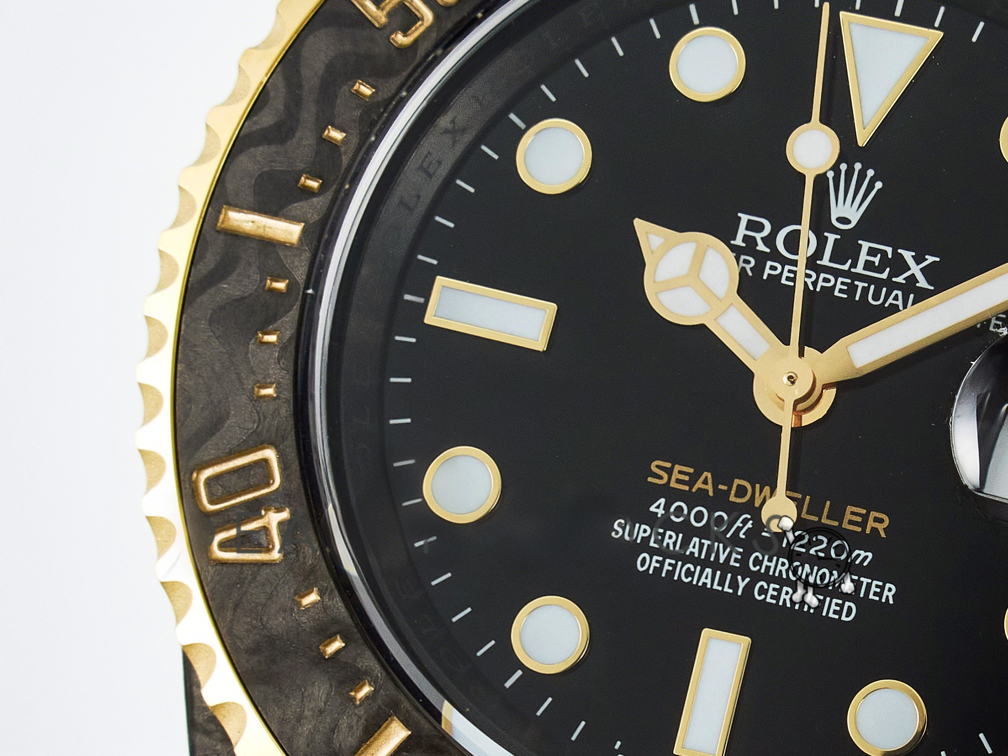 Rolex Sea Dweller 43mm Carbon DIWF Best Edition Black Dial YG Bezel on Black Nylon Strap A2824-fasswatch