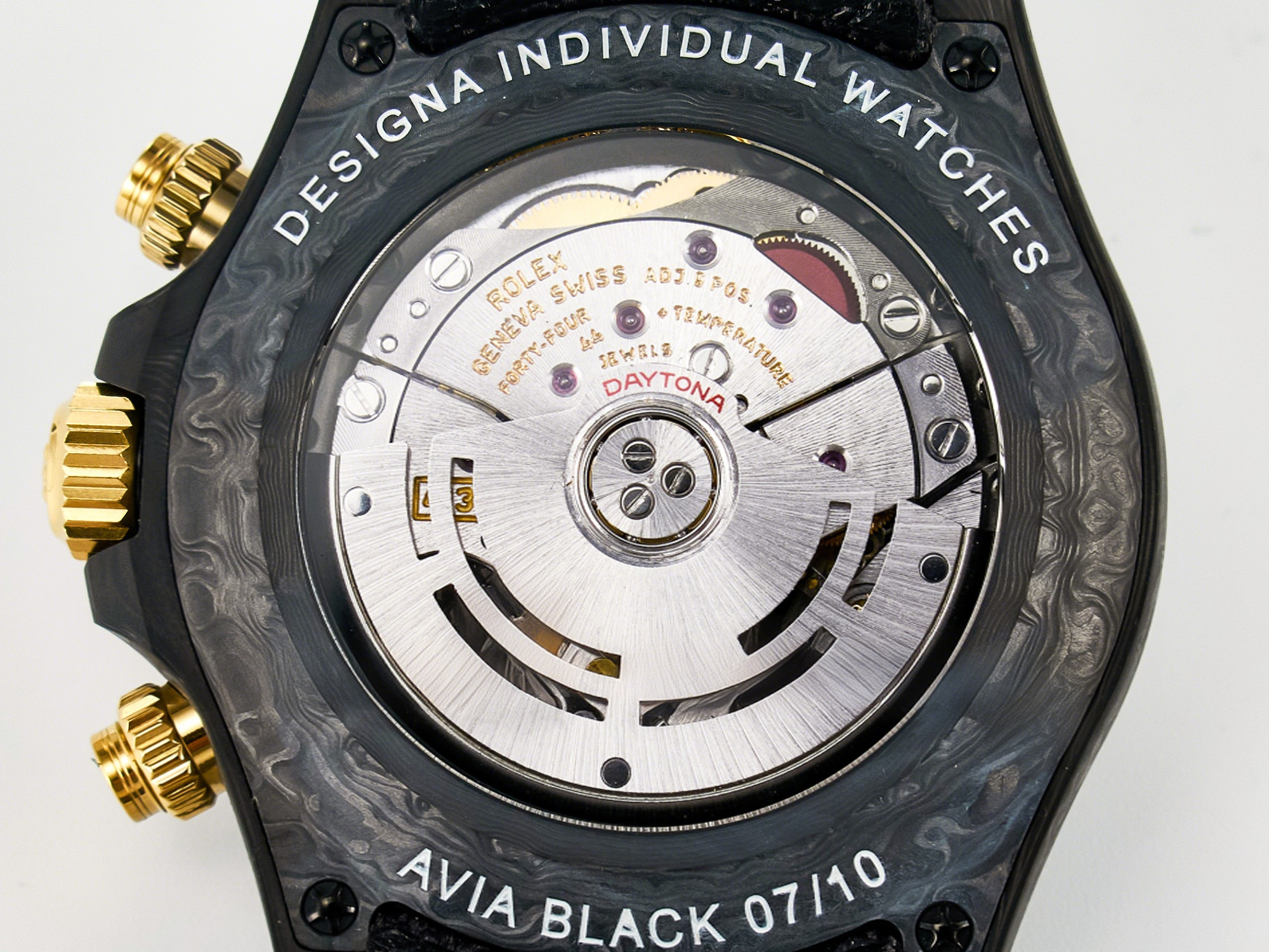Rolex Daytona DIW “AVIA BLACK” Carbon DIWF 1:1 Best Edition Black/Red Dial on Black/Yellow Nylon Strap SH4130-fasswatch
