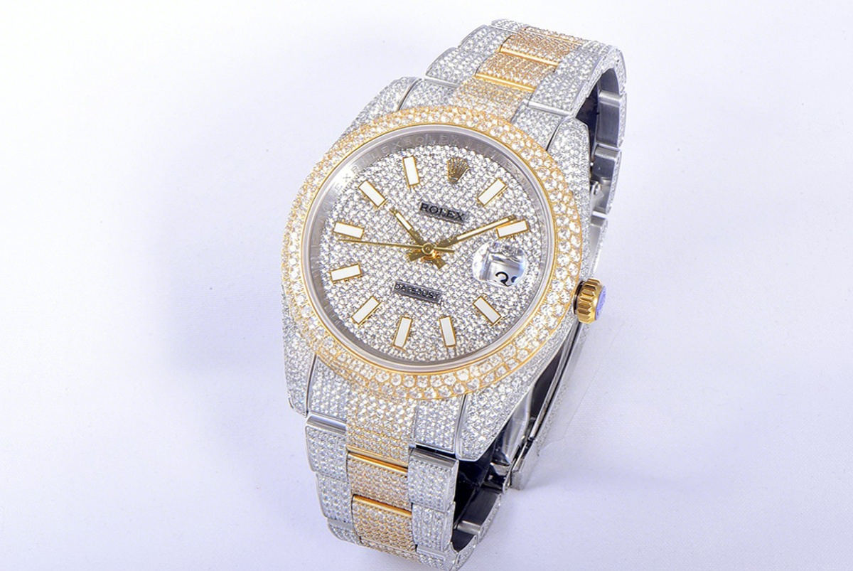 Rolex Datejust 41 126334 Diamond Paved Dial with Stick Markers in Yellow Gold-fasswatch