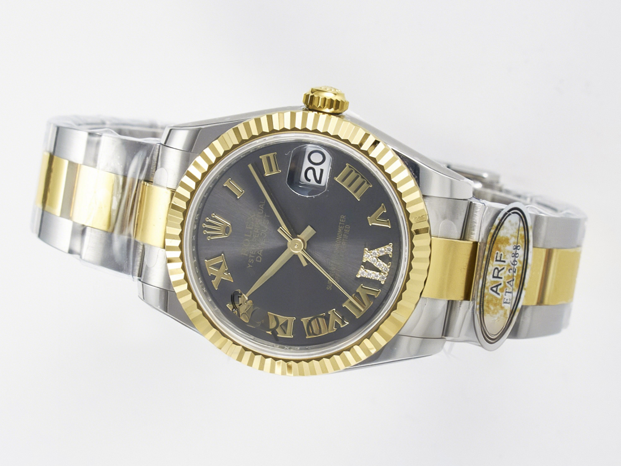 Rolex DateJust 31 278273 ARF 1:1 Best Edition 904L Steel Gray Roman Diamonds Dial on SS/YG Oyster Bracelet ETA 2688-fasswatch