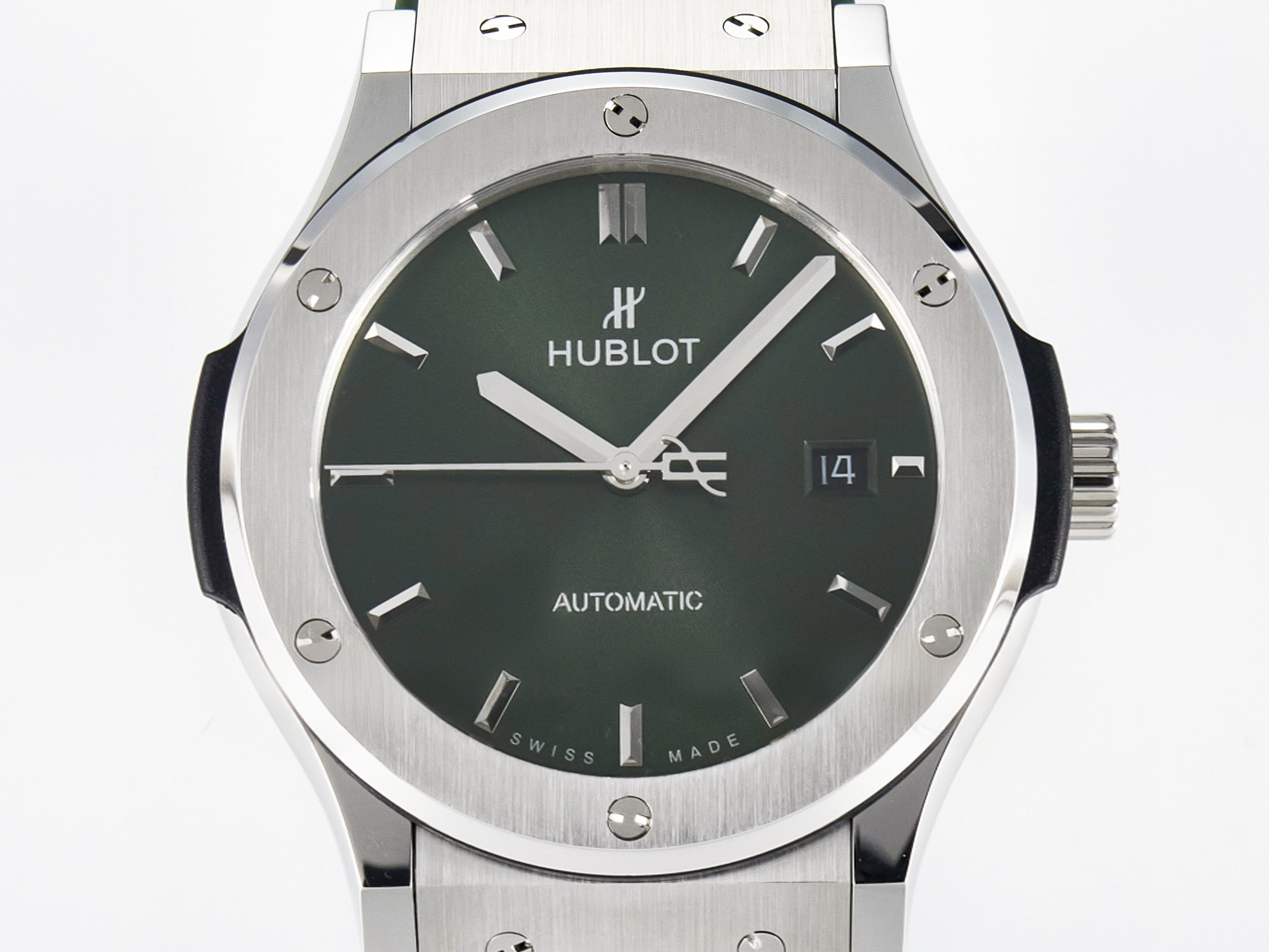 Hublot Classic Fusion Bang 42mm HBF 1:1 Best Edition Green Dial on Green Rubber Strap A2892-fasswatch