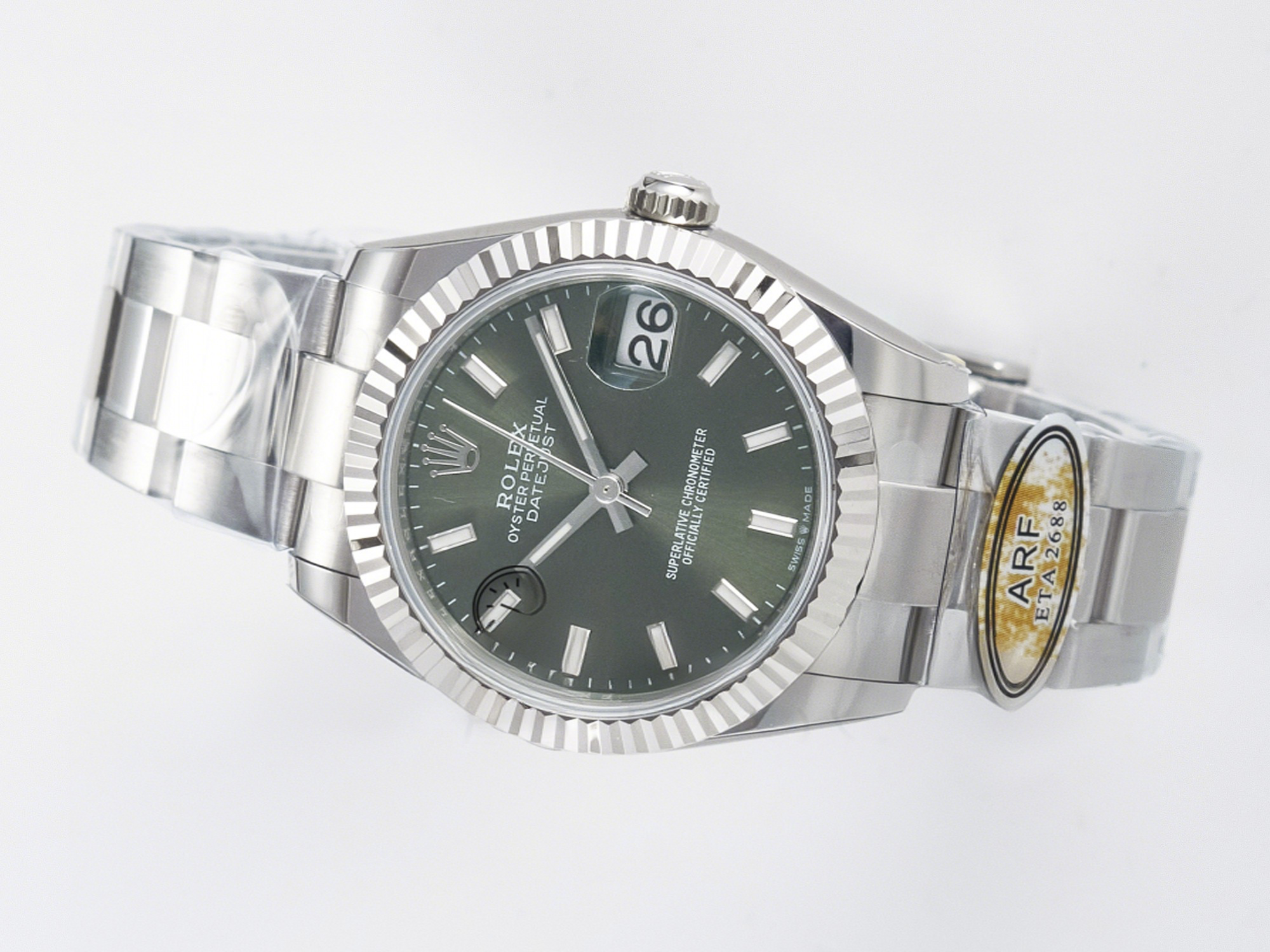 Rolex DateJust 31 278274 ARF 1:1 Best Edition 904L Steel Green Dial Stick Marker on SS Oyster Bracelet ETA 2688-fasswatch