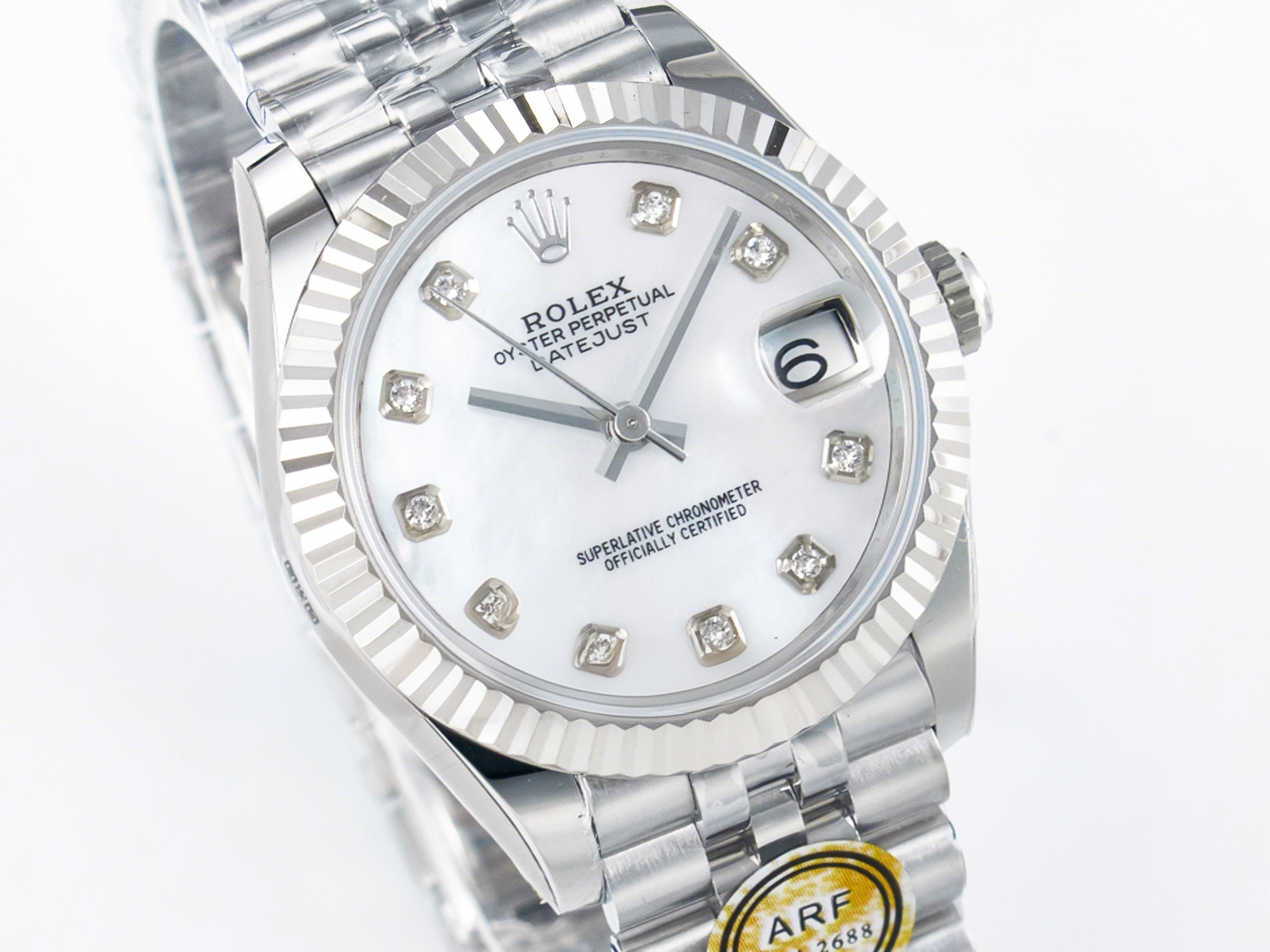Rolex DateJust 31 278274 ARF 1:1 Best Edition 904L Steel White MOP Diamonds Dial on SS Jubilee Bracelet ETA 2688-fasswatch