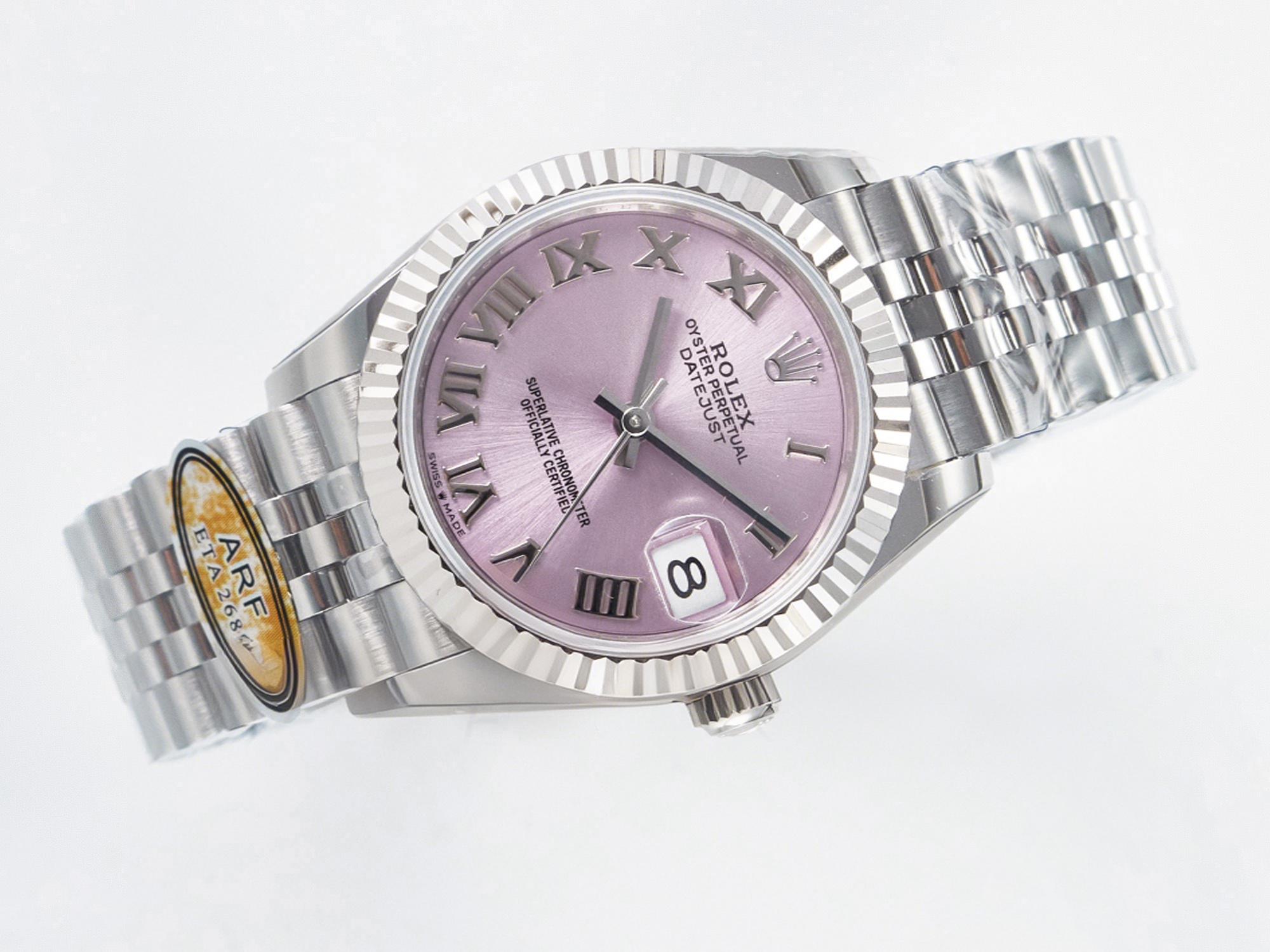 Rolex DateJust 31 278274 ARF 1:1 Best Edition 904L Steel Pink Roman Dial on SS Jubilee Bracelet ETA 2688-fasswatch