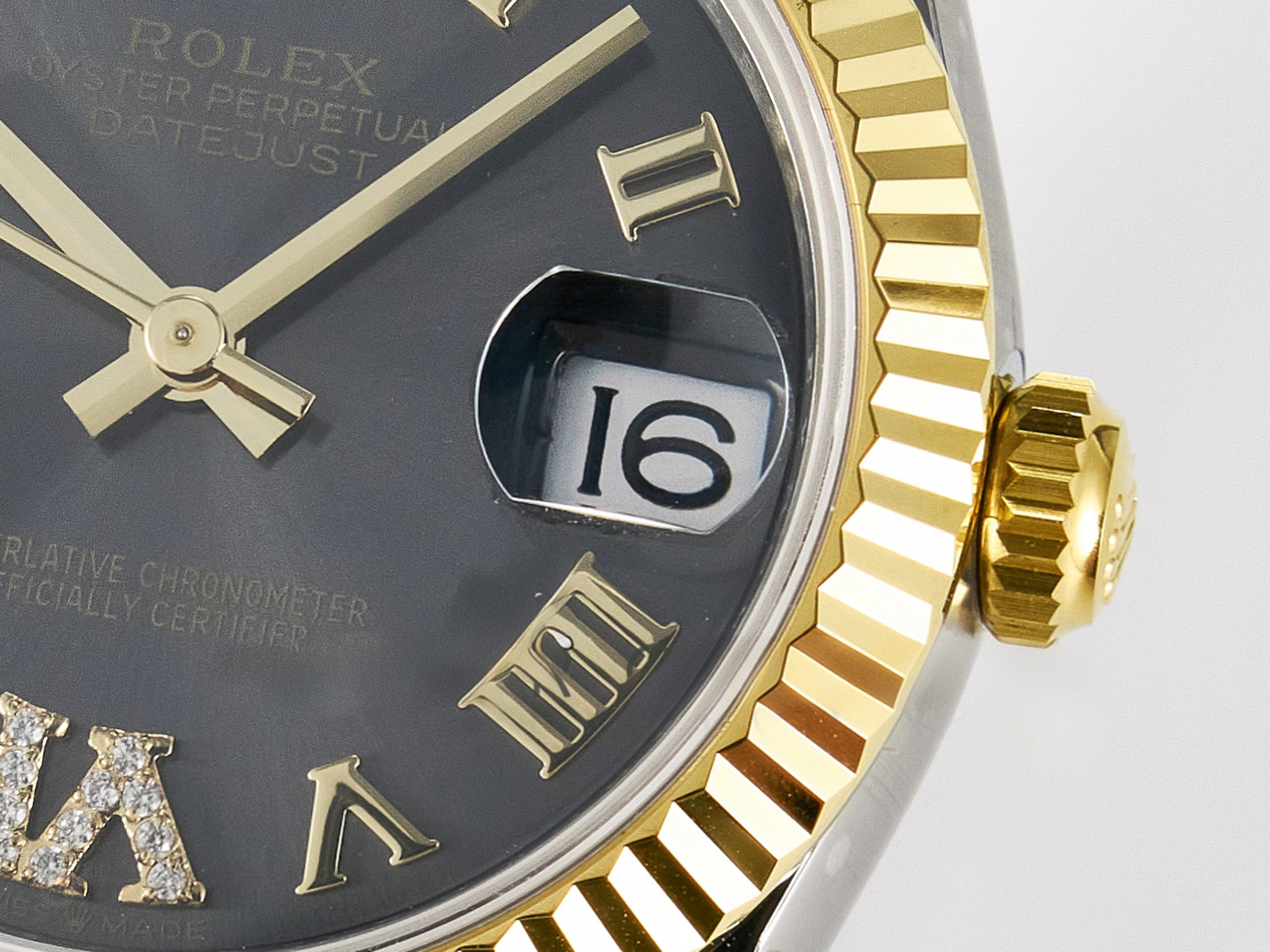 Rolex DateJust 31 278273 ARF 1:1 Best Edition 904L Steel Gray Roman Diamonds Dial on SS/YG Jubilee Bracelet ETA 2688-fasswatch