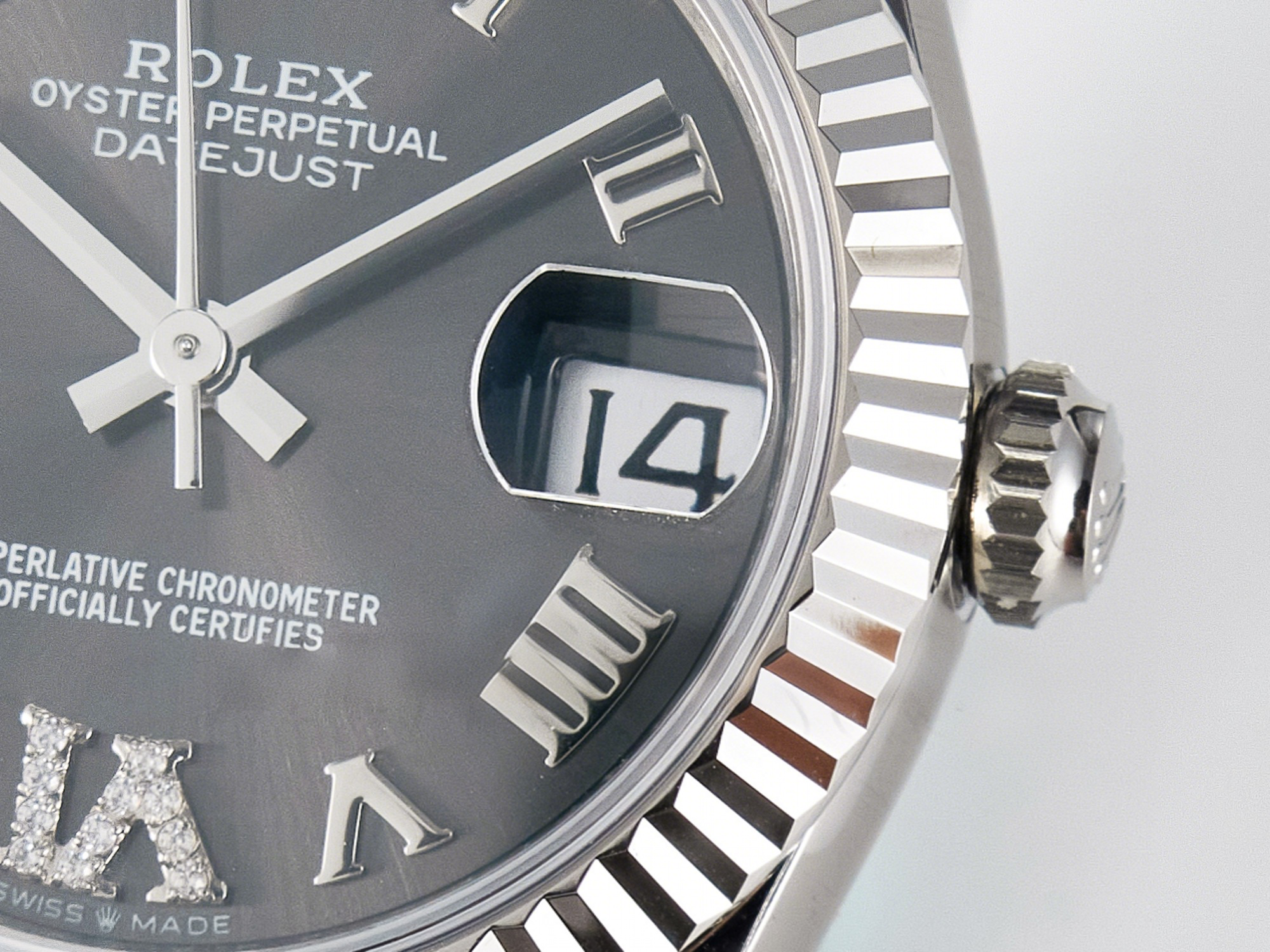Rolex DateJust 31 278274 ARF 1:1 Best Edition 904L Steel Gray Roman Diamonds Dial on SS Jubilee Bracelet ETA 2688-fasswatch