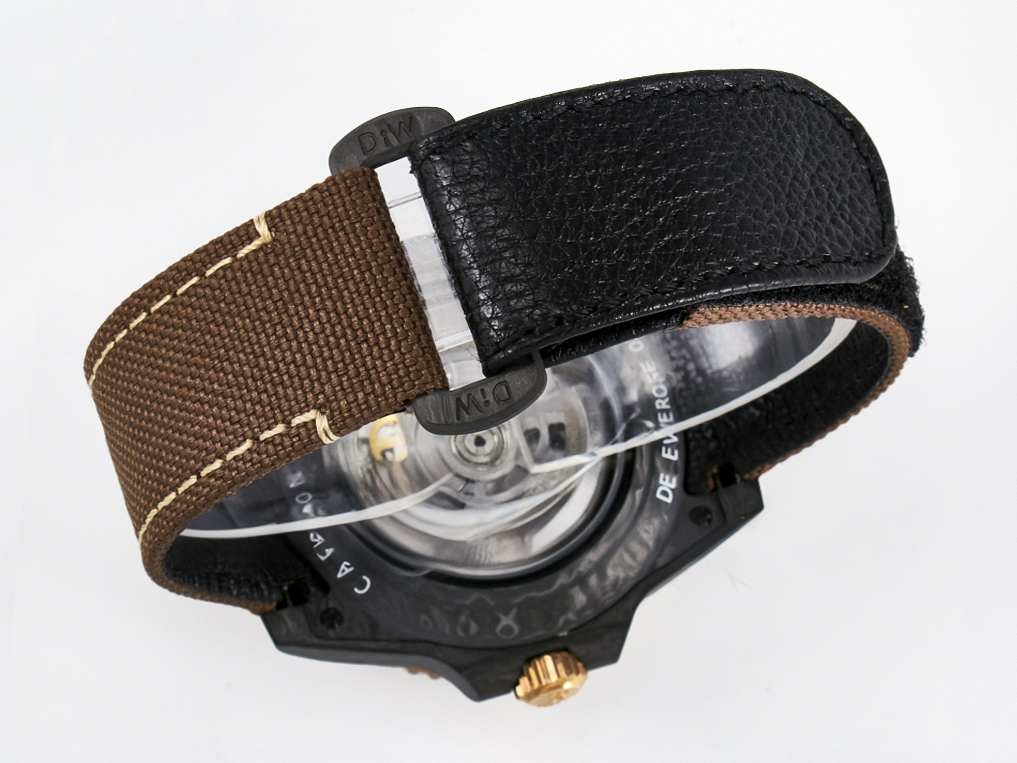 Rolex GMT Carbon DIWF Best Edition Yellow Roman Dial on Brown Nylon Strap SA3285 CHS V2-fasswatch