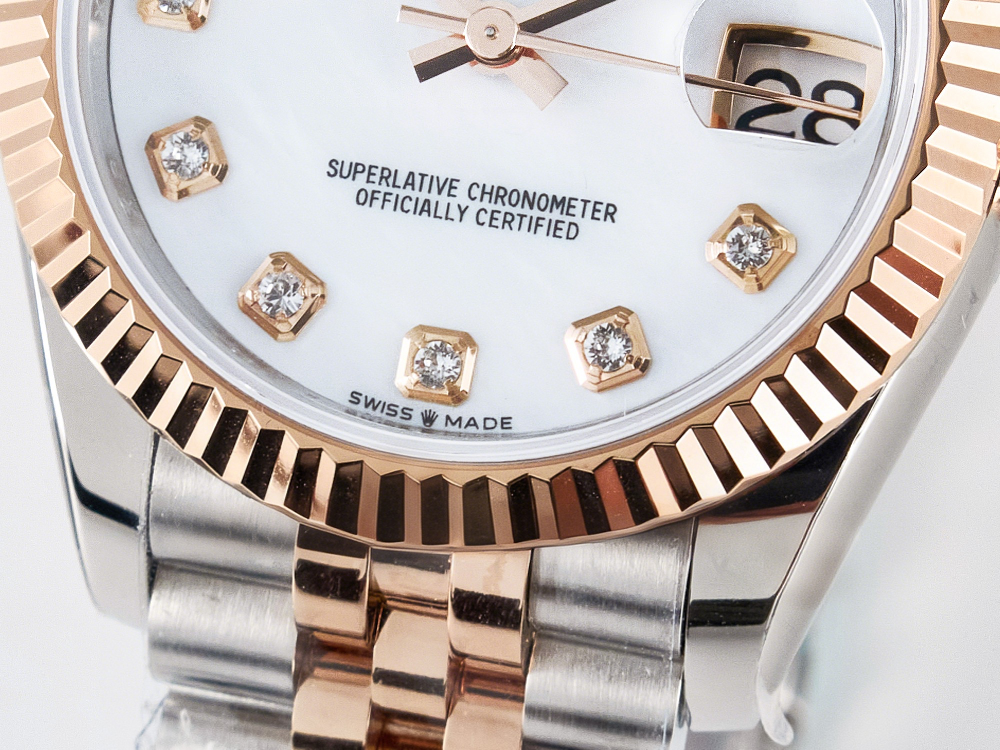 Rolex DateJust 31 278271 ARF 1:1 Best Edition 904L Steel White MOP Diamonds Dial on SS/RG Jubilee Bracelet ETA 2688-fasswatch
