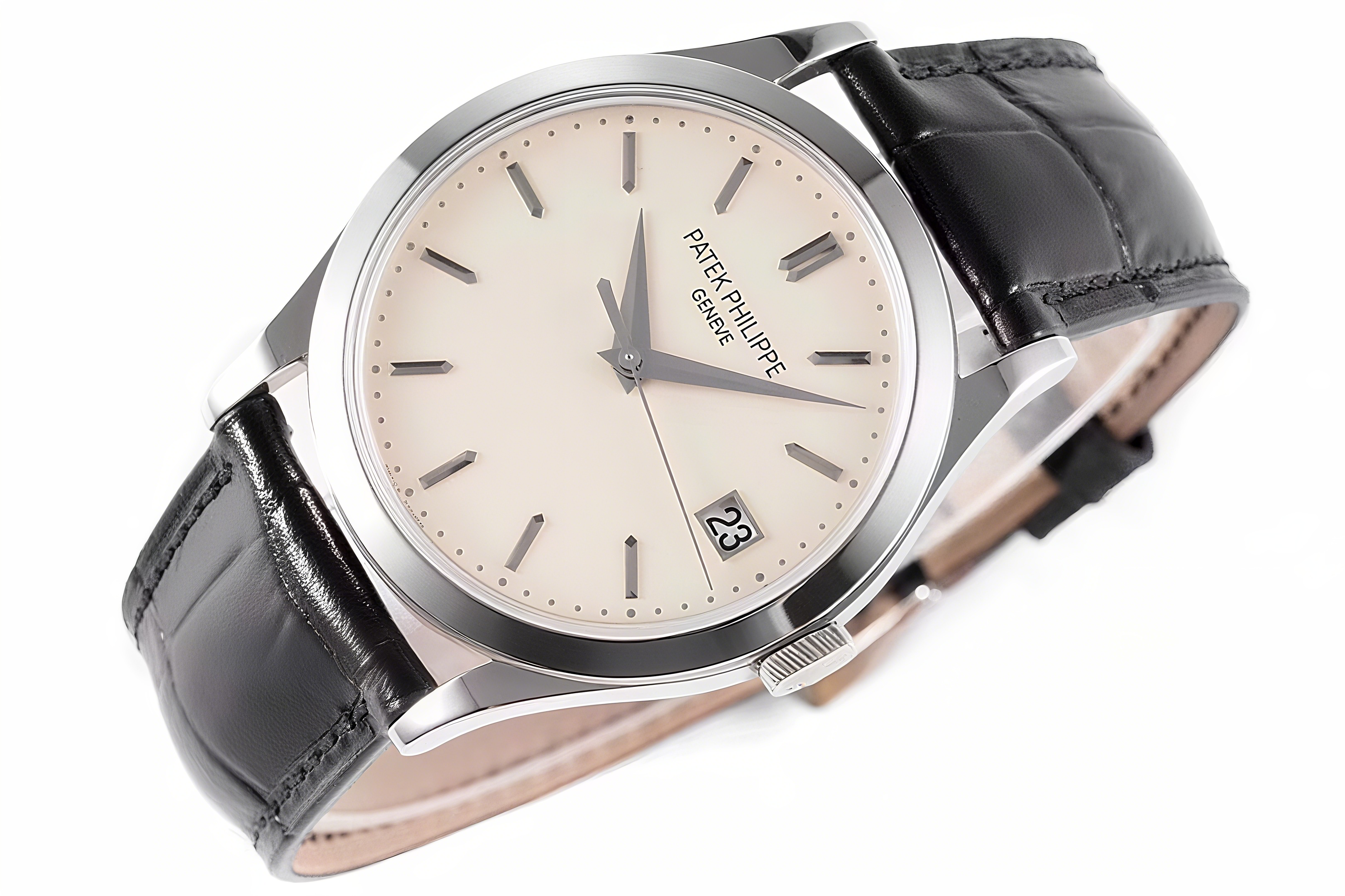 Patek Philippe Calatrava 5296G White Dial in White Gold-fasswatch