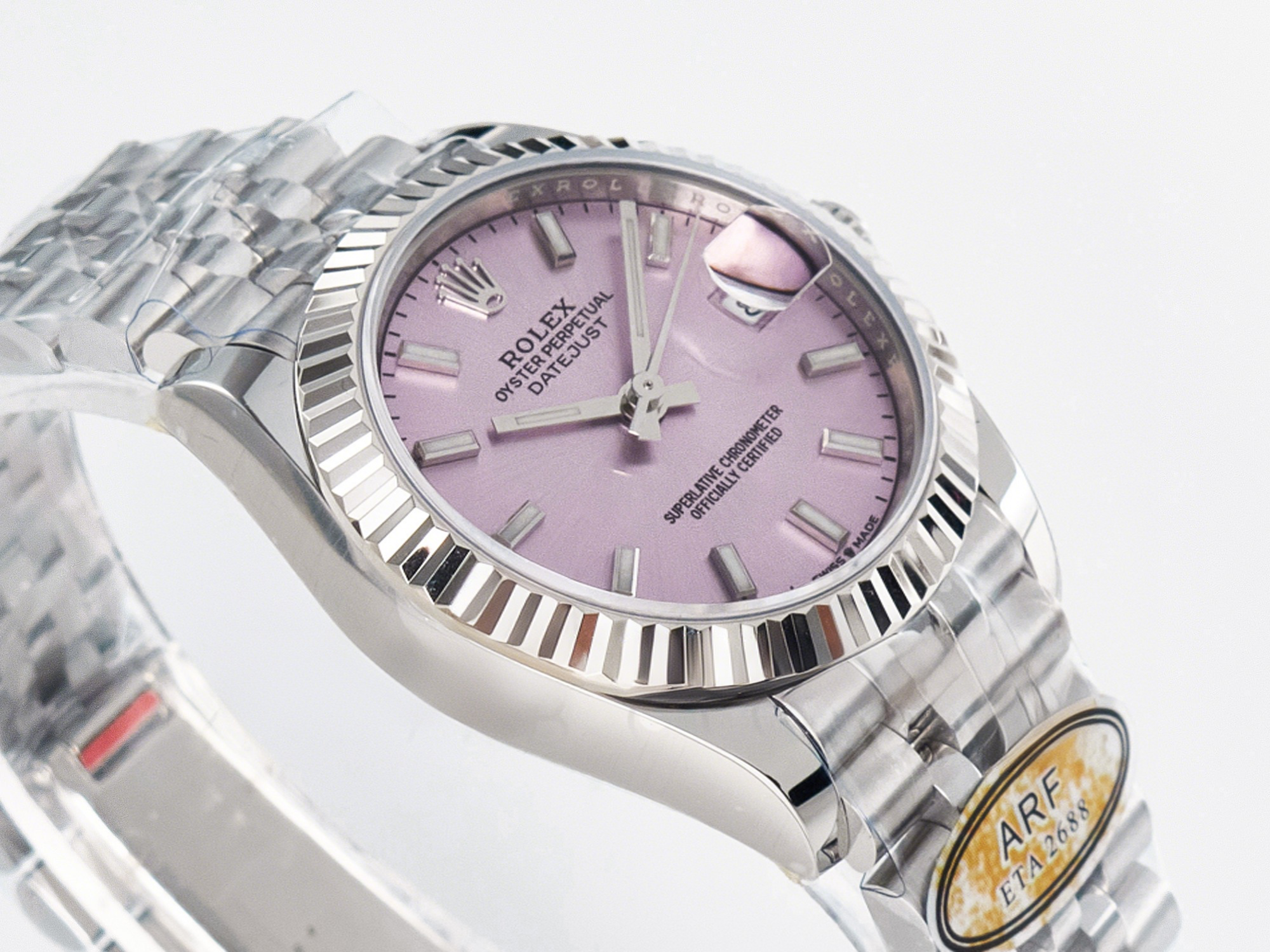 Rolex DateJust 31 278274 ARF 1:1 Best Edition 904L Steel Pink Dial Stick Marker on SS Jubilee Bracelet ETA 2688-fasswatch