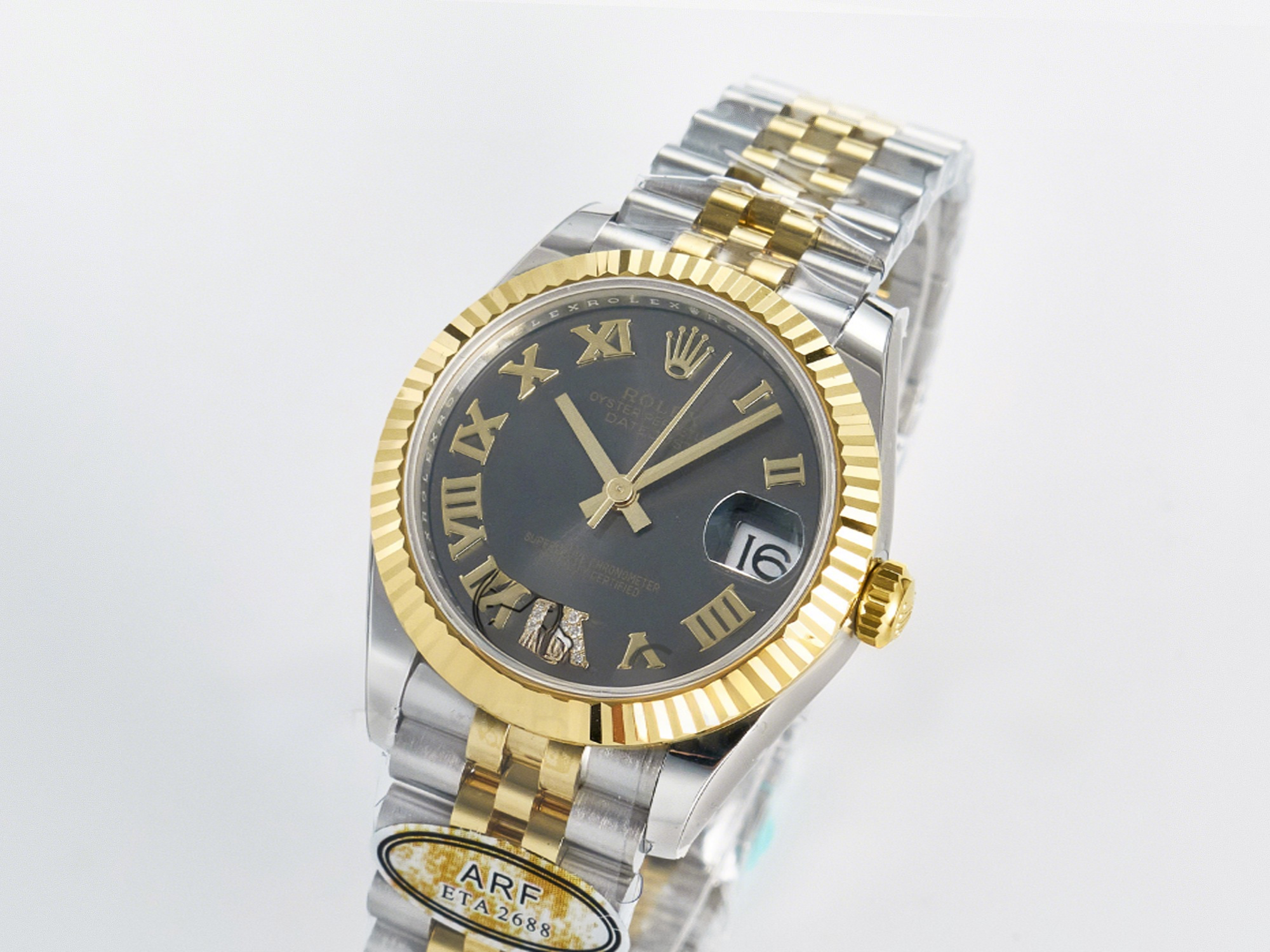 Rolex DateJust 31 278273 ARF 1:1 Best Edition 904L Steel Gray Roman Diamonds Dial on SS/YG Jubilee Bracelet ETA 2688-fasswatch