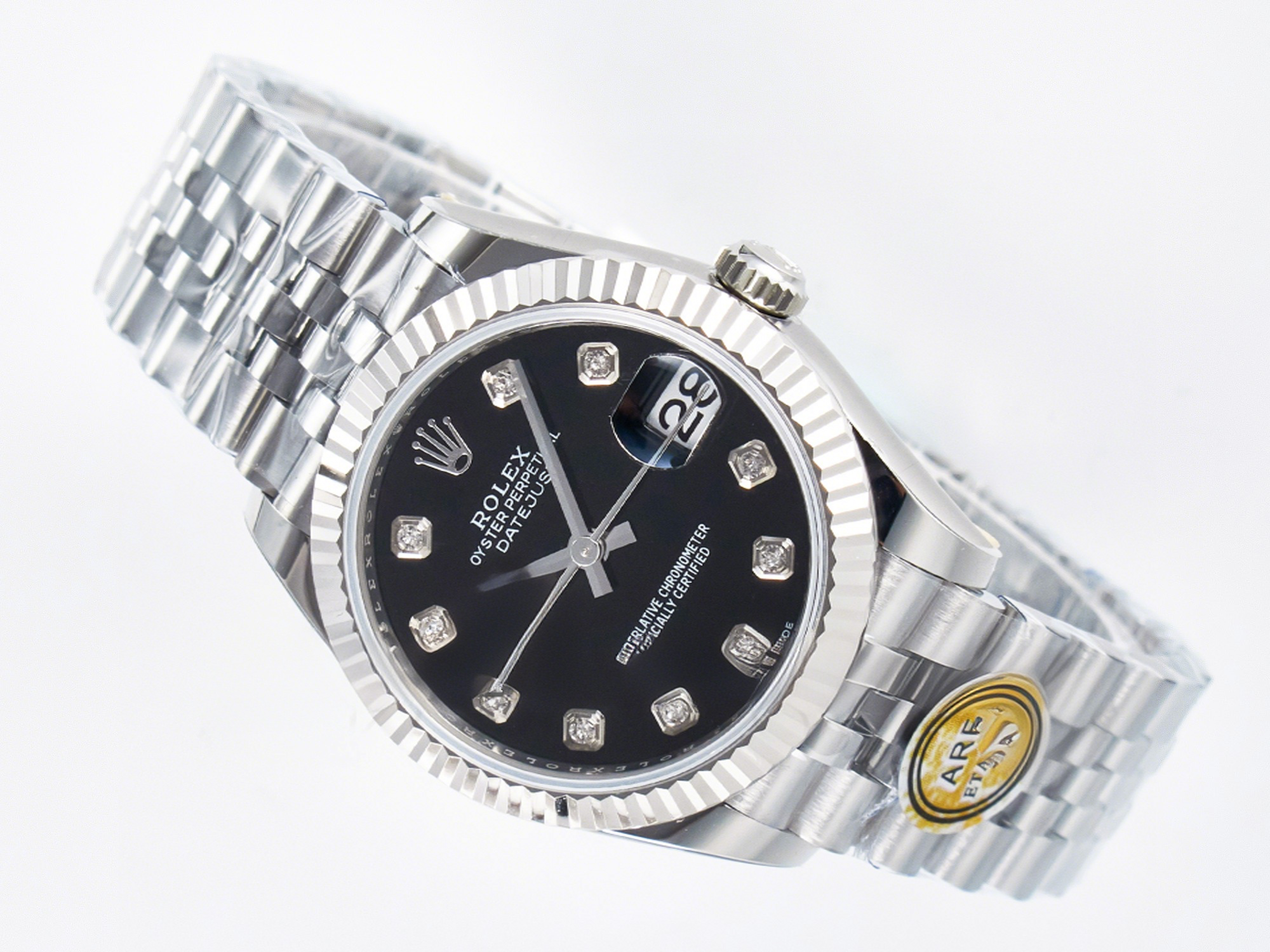 Rolex DateJust 31 278274 ARF 1:1 Best Edition 904L Steel Black Diamonds Dial on SS Jubilee Bracelet ETA 2688-fasswatch
