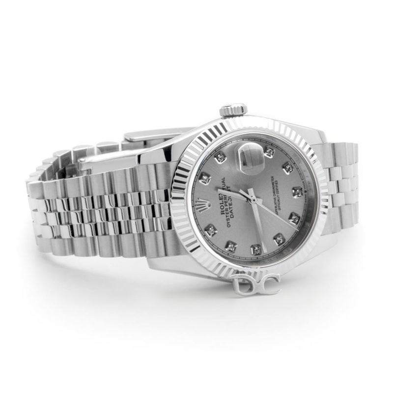 Rolex Datejust 36 116234 Silver Dial with Diamond Markers-fasswatch