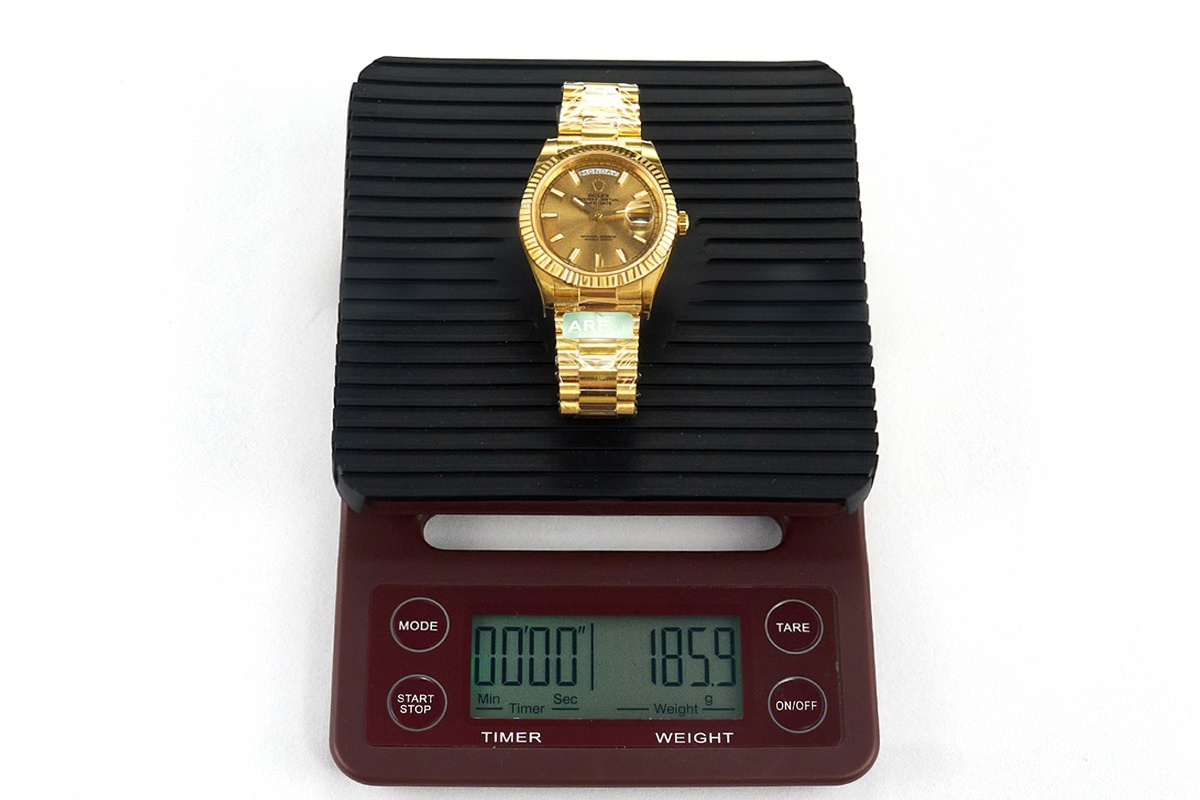 Rolex Daydate 40 228238 Champagne Dial with Stick Marker in Yellow Gold (Gain Weight)-fasswatch