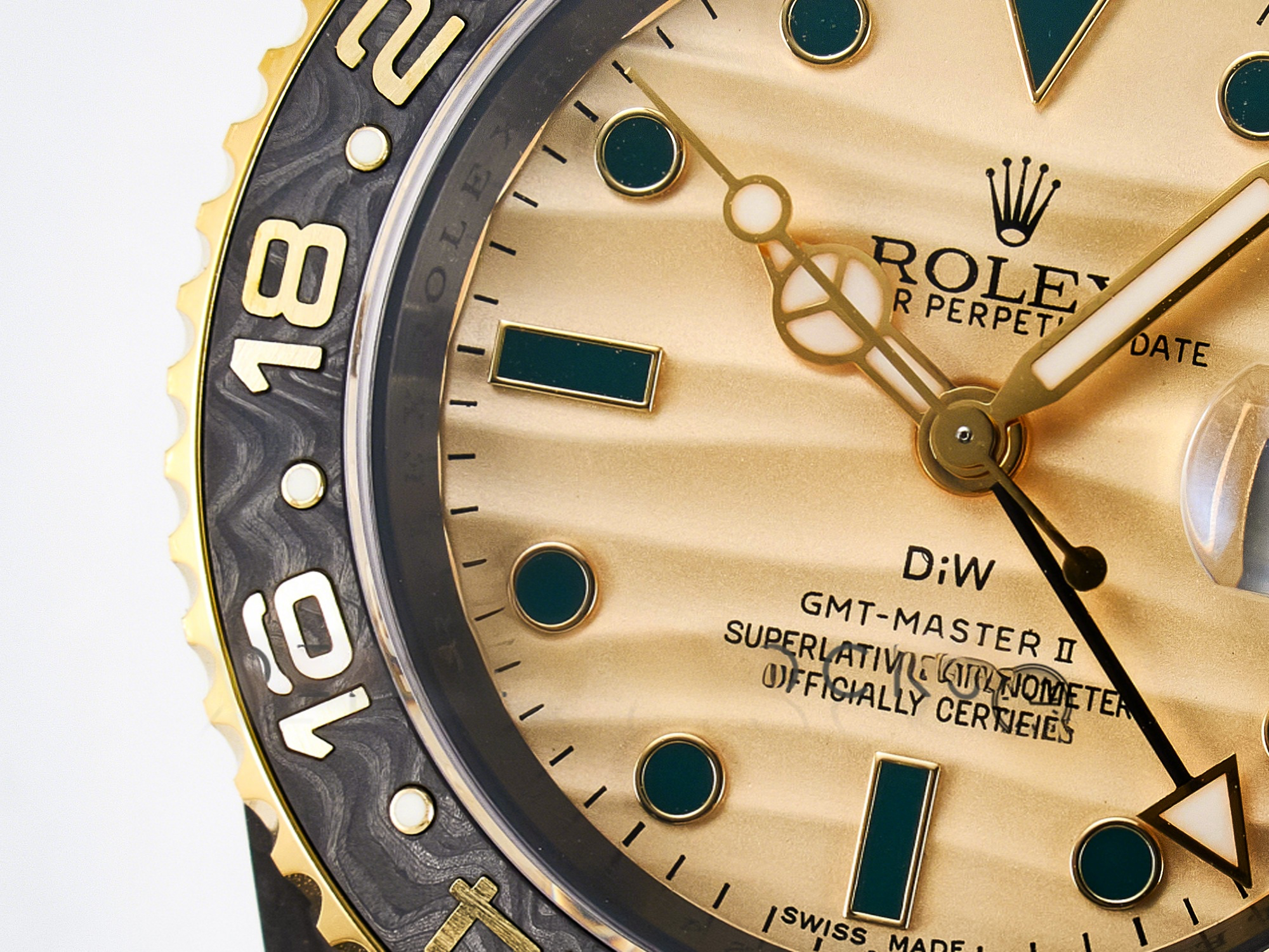 Rolex GMT Carbon DIWF Best Edition Yellow Dial on Green Nylon Strap SA3285 CHS V2-fasswatch