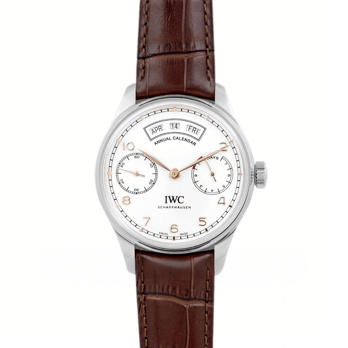 IWC Portugieser Annual Calendar IW5035 White Dial in Steel-fasswatch