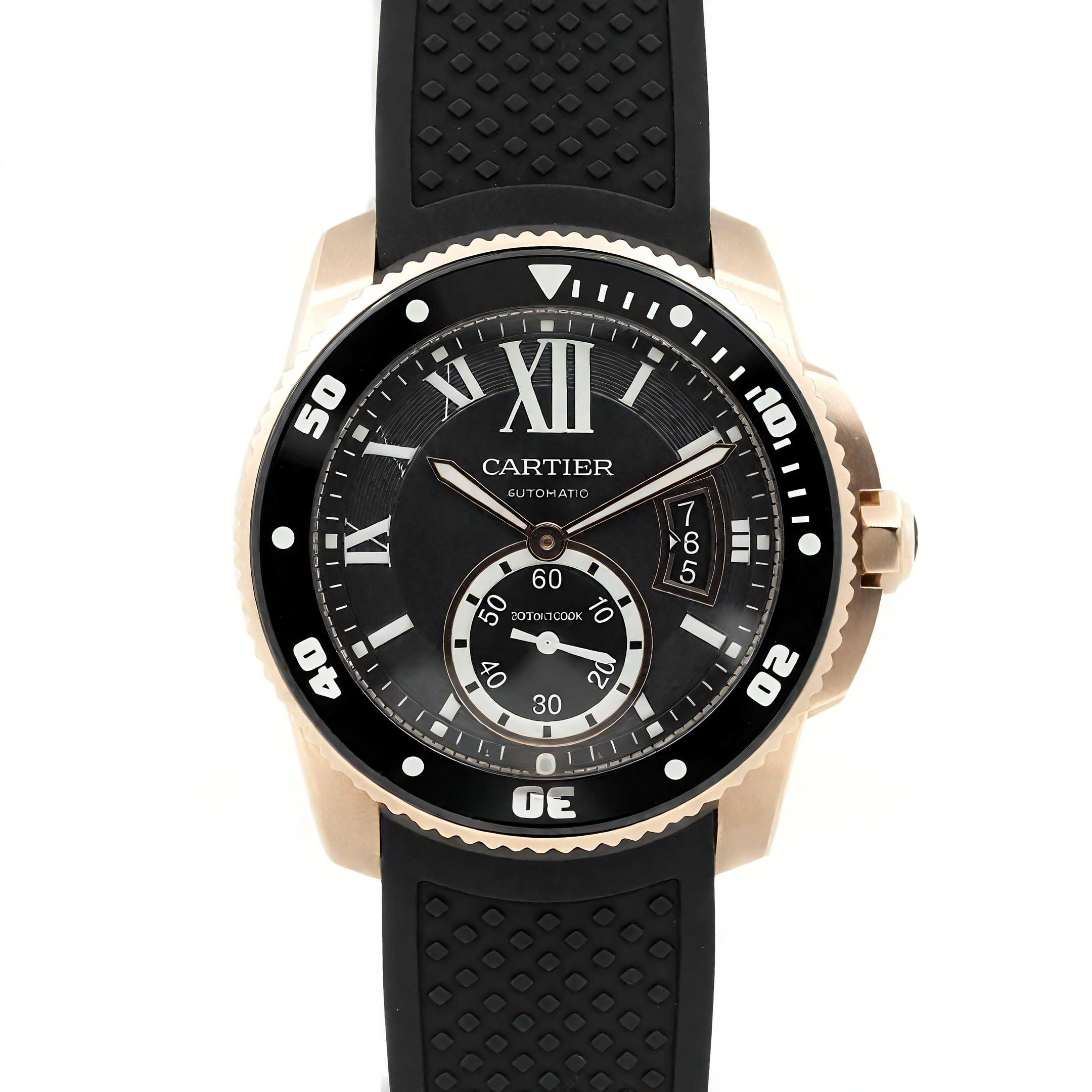Calibre de Cartier Diver Black Dial in Rose Gold-fasswatch