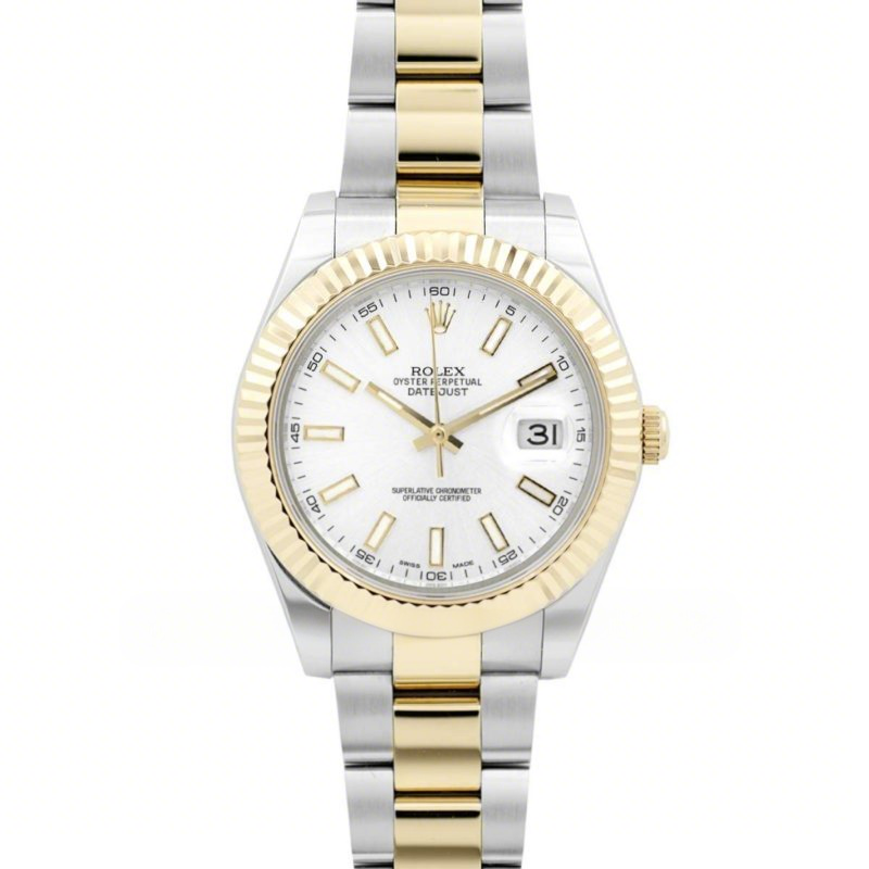 Rolex Datejust II 126303 White Dial in Yellow Gold/Steel with Sticker Markers on Oyster Bracelet-fasswatch