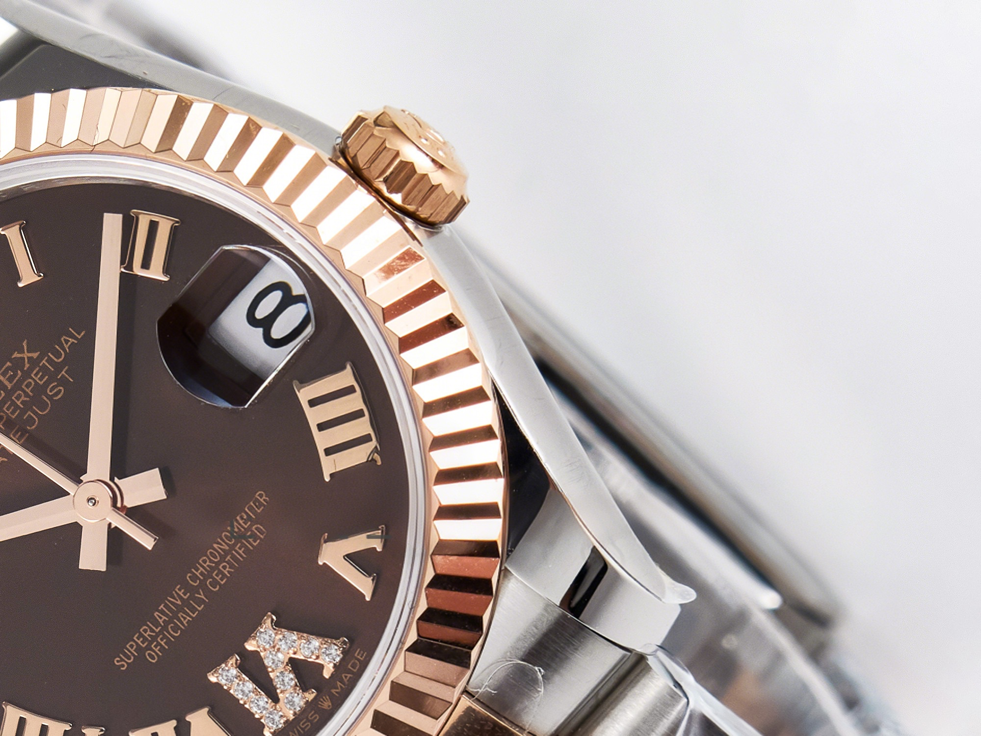 Rolex DateJust 31 278271 ARF 1:1 Best Edition 904L Steel Brown Roman Diamonds Dial on SS/RG Oyster Bracelet ETA 2688-fasswatch