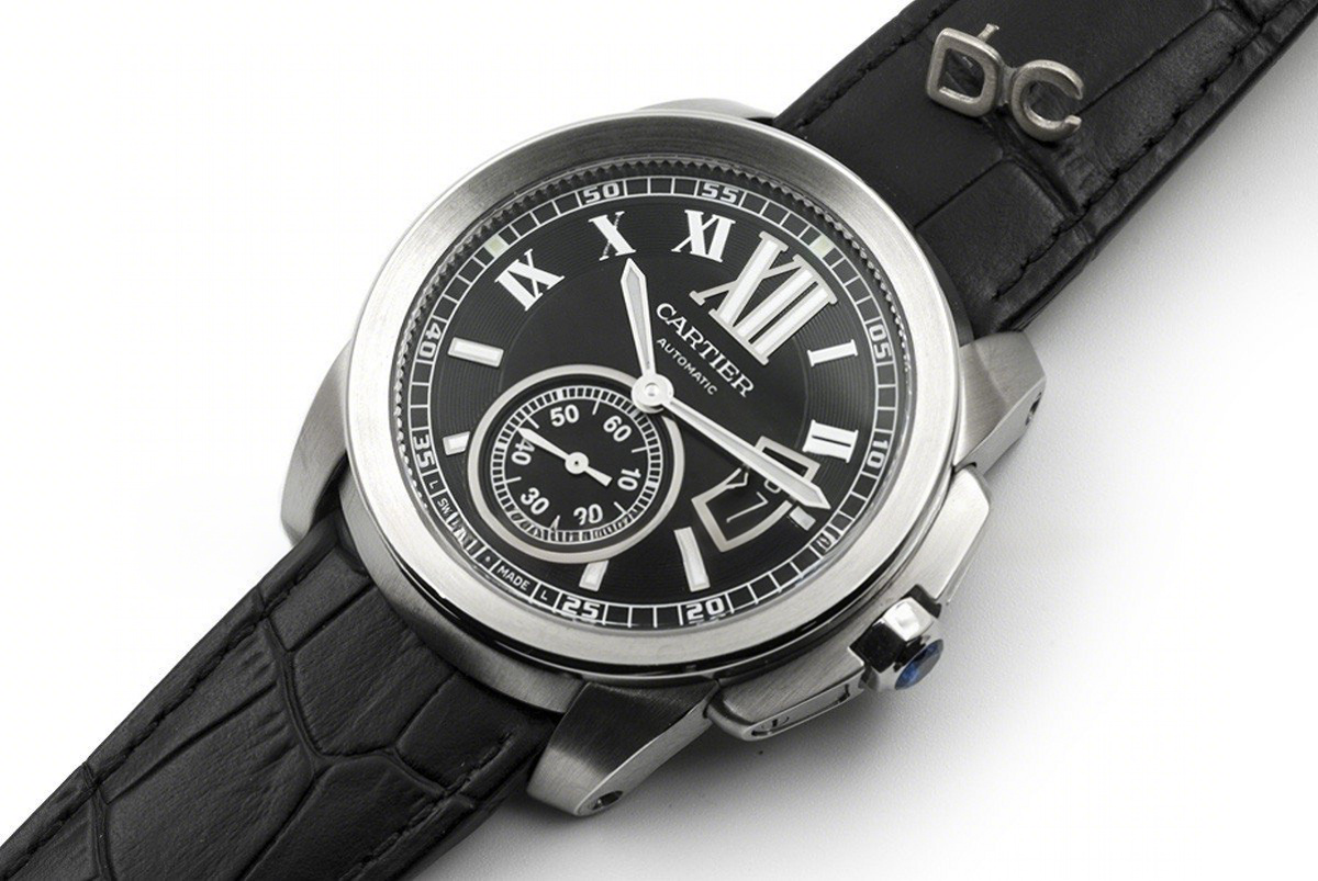 Calibre de Cartier Black Dial on Strap-fasswatch