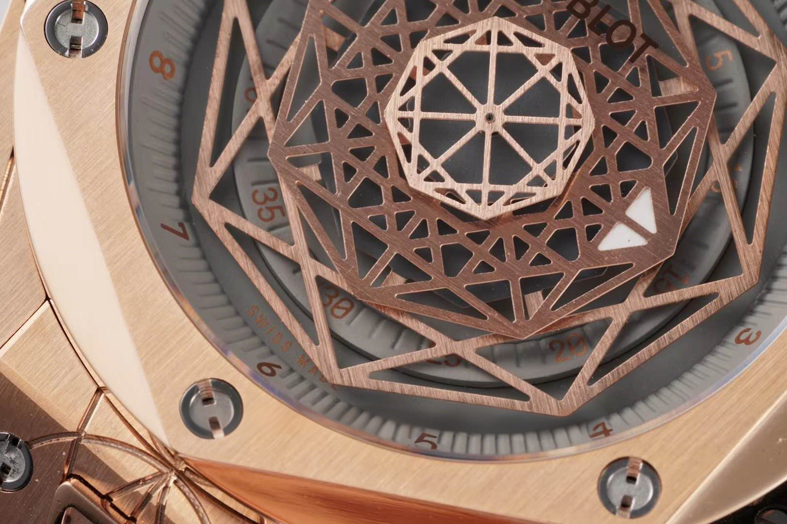 Hublot Big Bang Unico Sang Bleu in Rose Gold on Brown Leather Strap-fasswatch