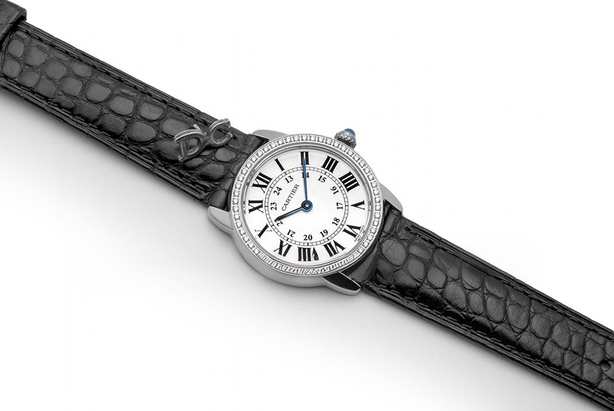 Cartier Ronde Louis Cartier Watch 29mm White Dial in White Gold on Black Alligator Leather Strap-fasswatch